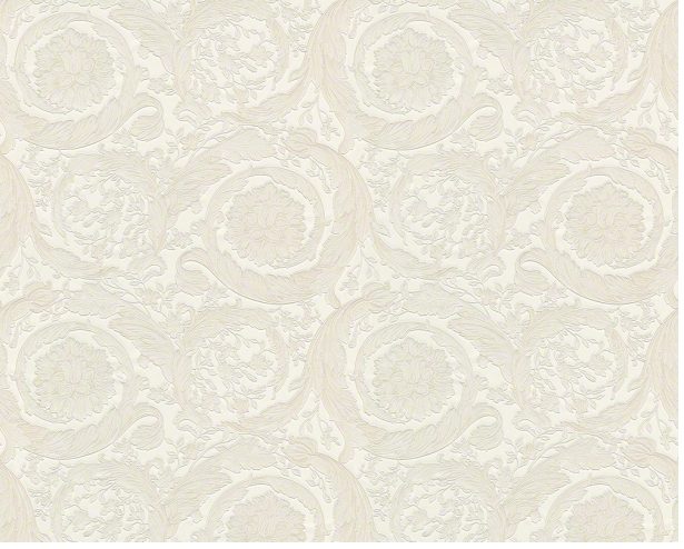 93583-2 VERSACE - Køb hvid Versacetapet med hvide ornamenter og perlemor