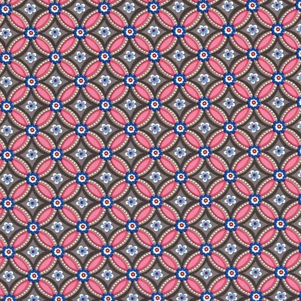 Varmt Gråt Geometrisk Tapet - Køb denne søde tapet i brune nuancer med flot pink kontrast farve