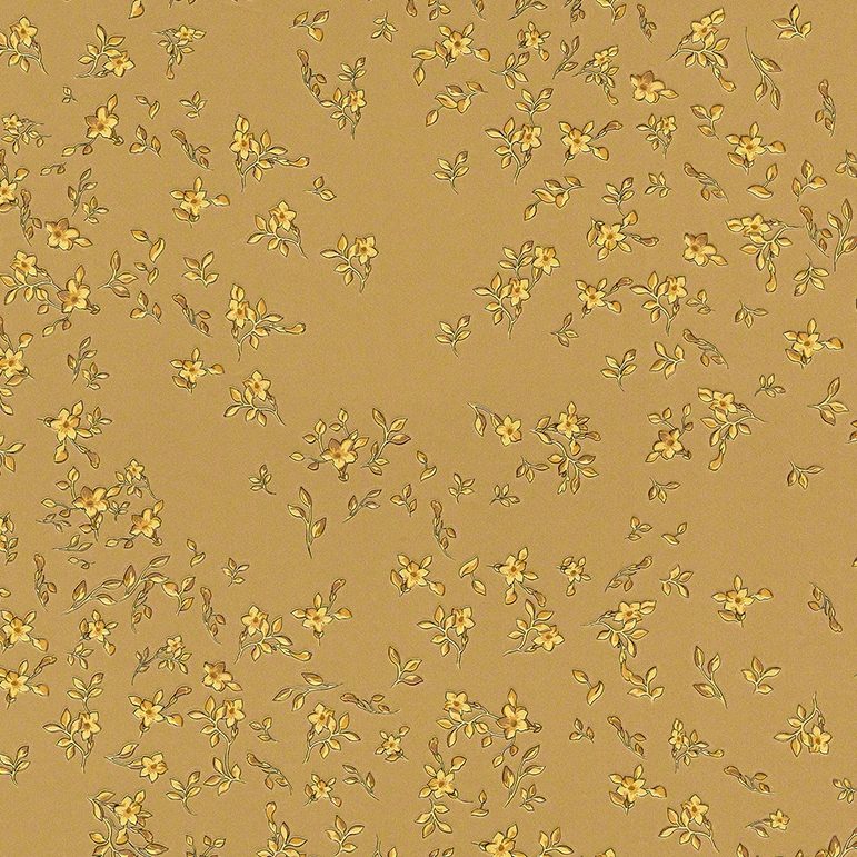 VERSACE flyvende guld blomster, på guld baggrund