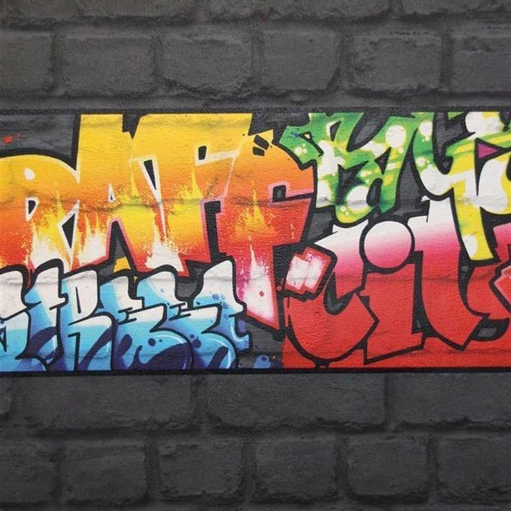 Tapetbort med graffiti tekster - Køb tapet bort med graffiti tags