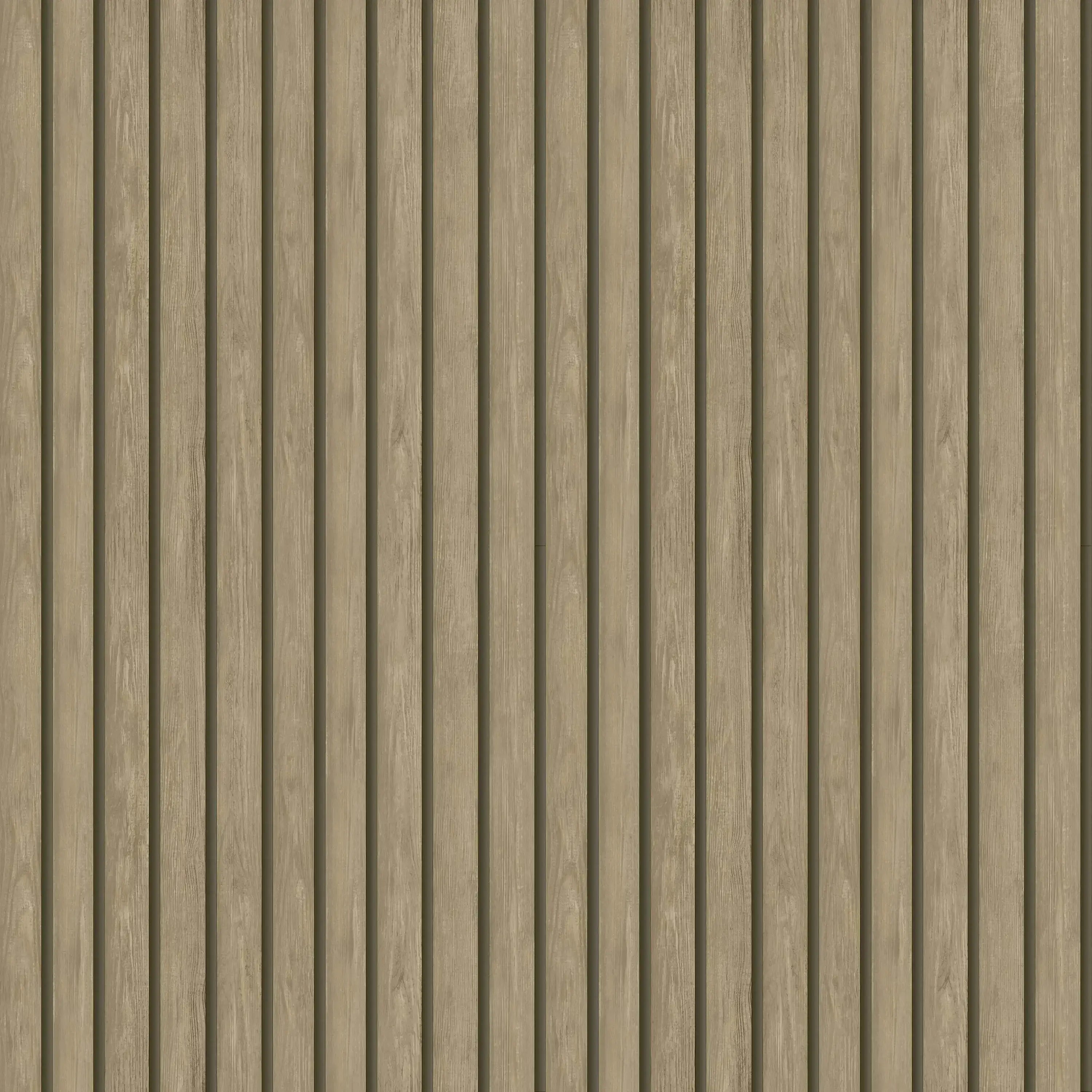 Billedet viser Acacia - Light - Oak tapet med et mønster af lodrette træpaneler i lysebrun farve.