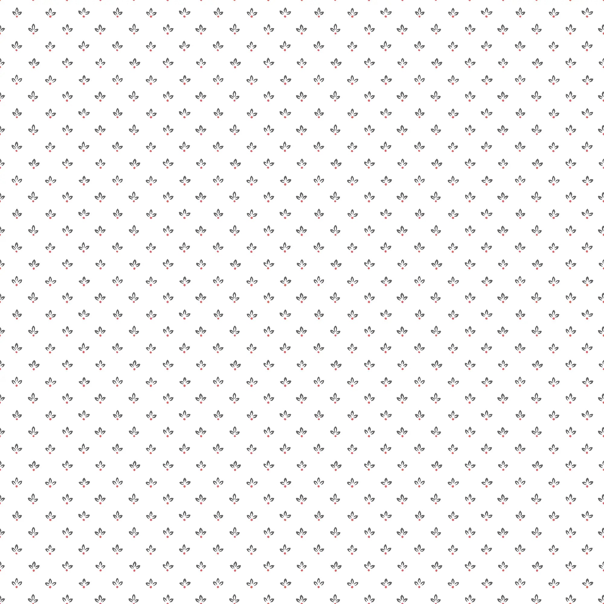 Tapet med små grafiske bærmotiver i farven charcoal. Berry Scatter - Charcoal på Nicetapet.dk.