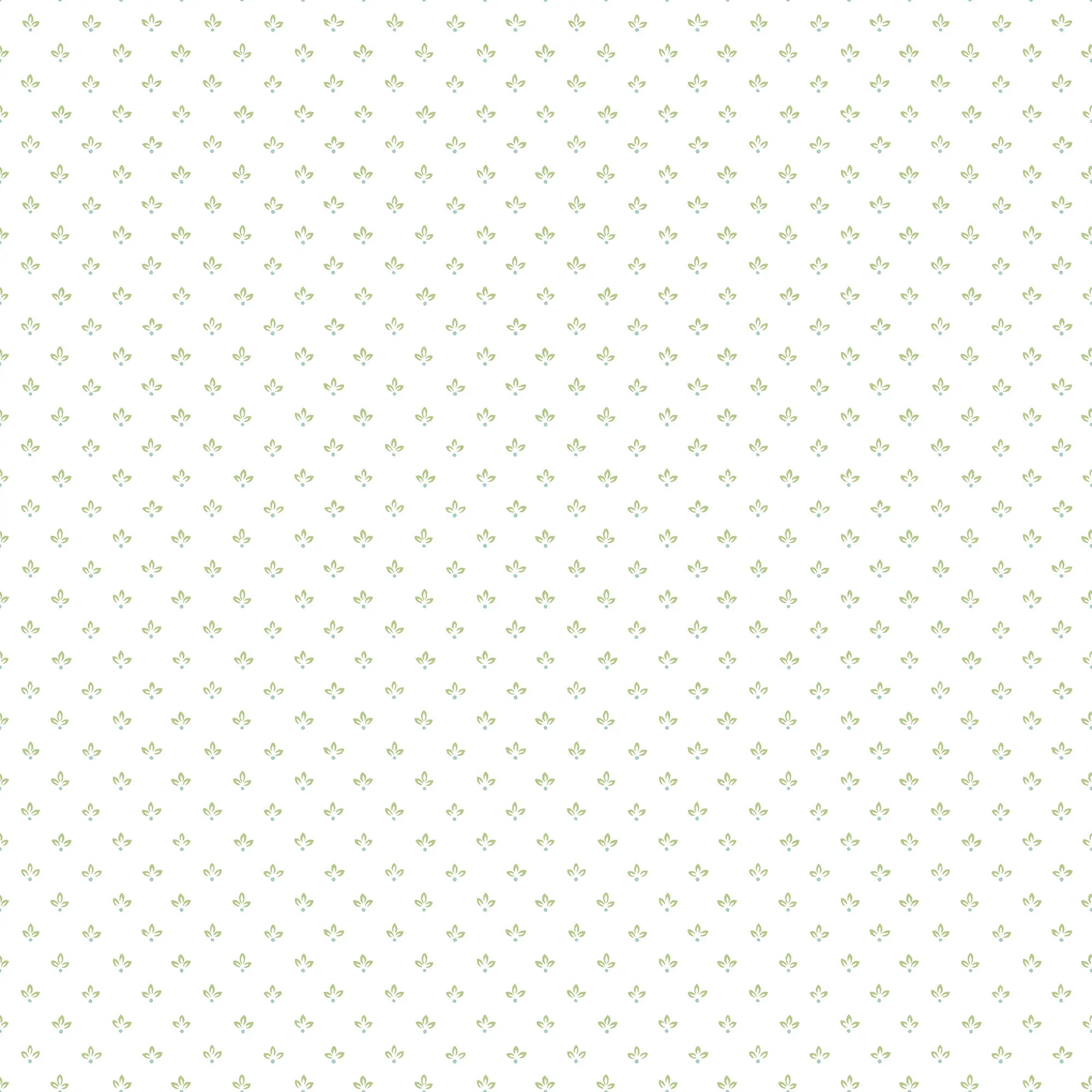 Berry Scatter - Mint tapet i et delikat mønster med små, grønne bær spredt ud over en mintfarvet baggrund.