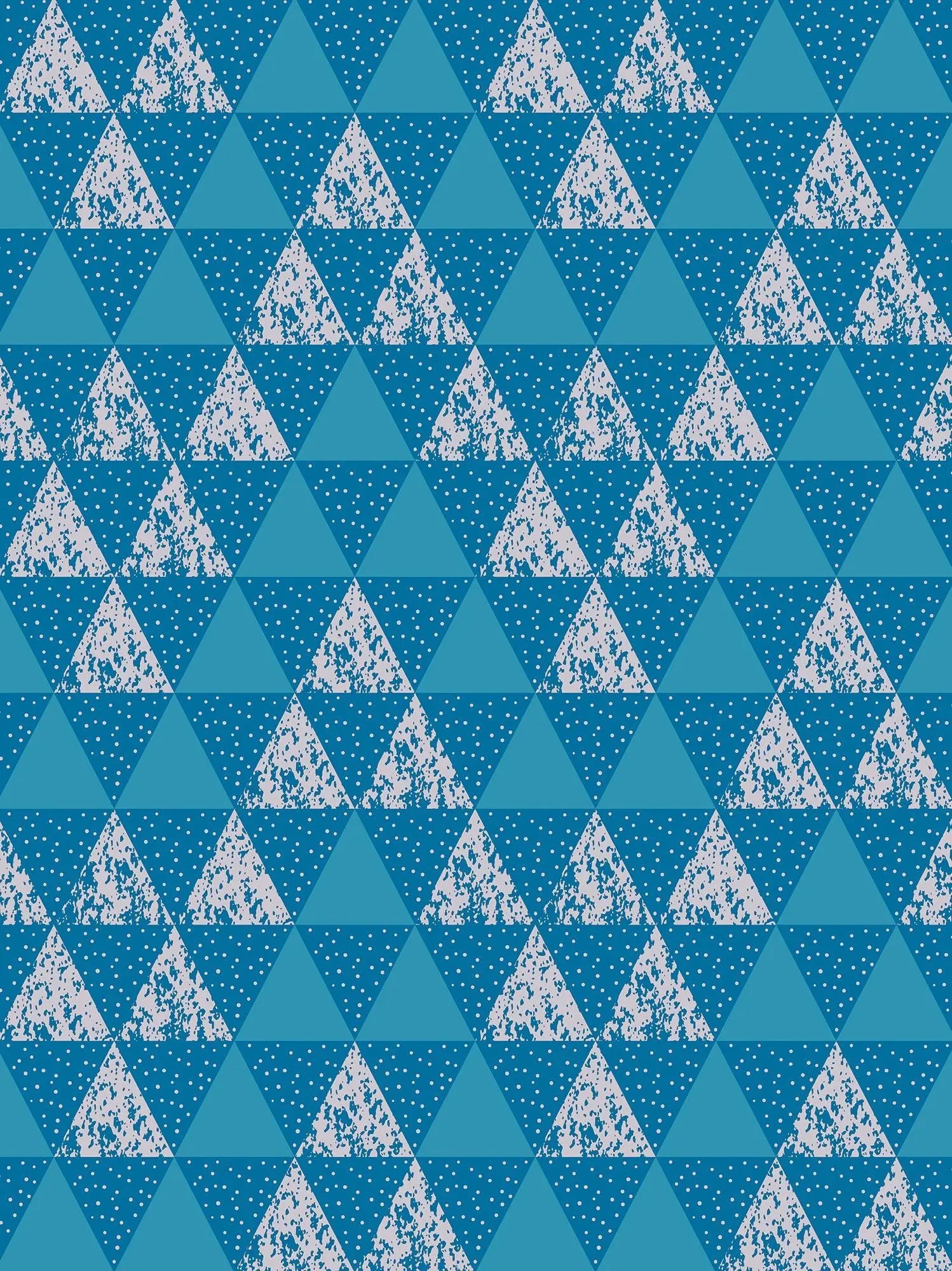 Billede 14 af Fototapet - Blå trekantet geometrisk mønster med hvid prikstruktur