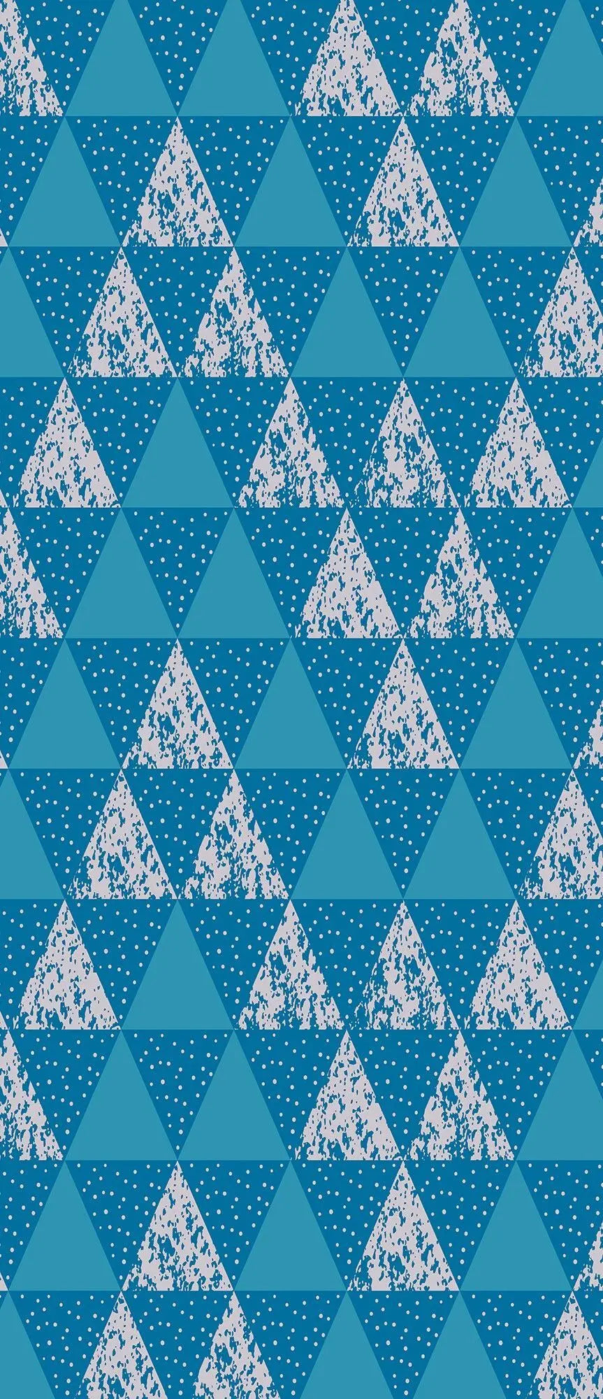 Billede 15 af Fototapet - Blå trekantet geometrisk mønster med hvid prikstruktur