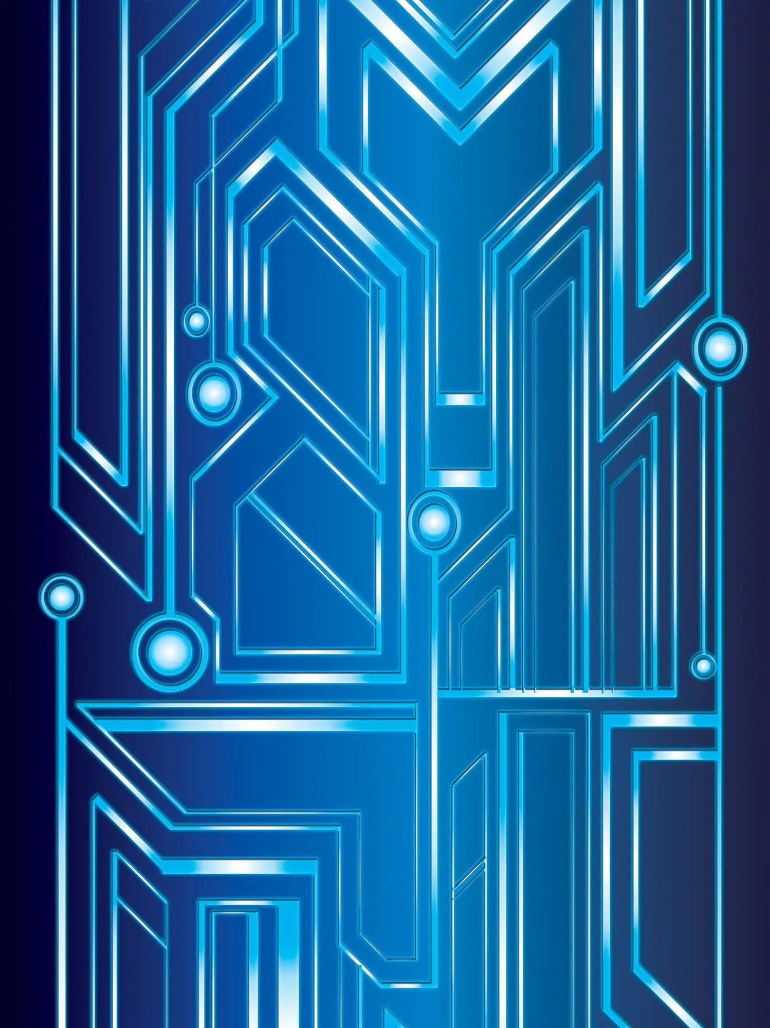 Billede 18 af Fototapet - Blåt teknologimønster med geometriske linjer