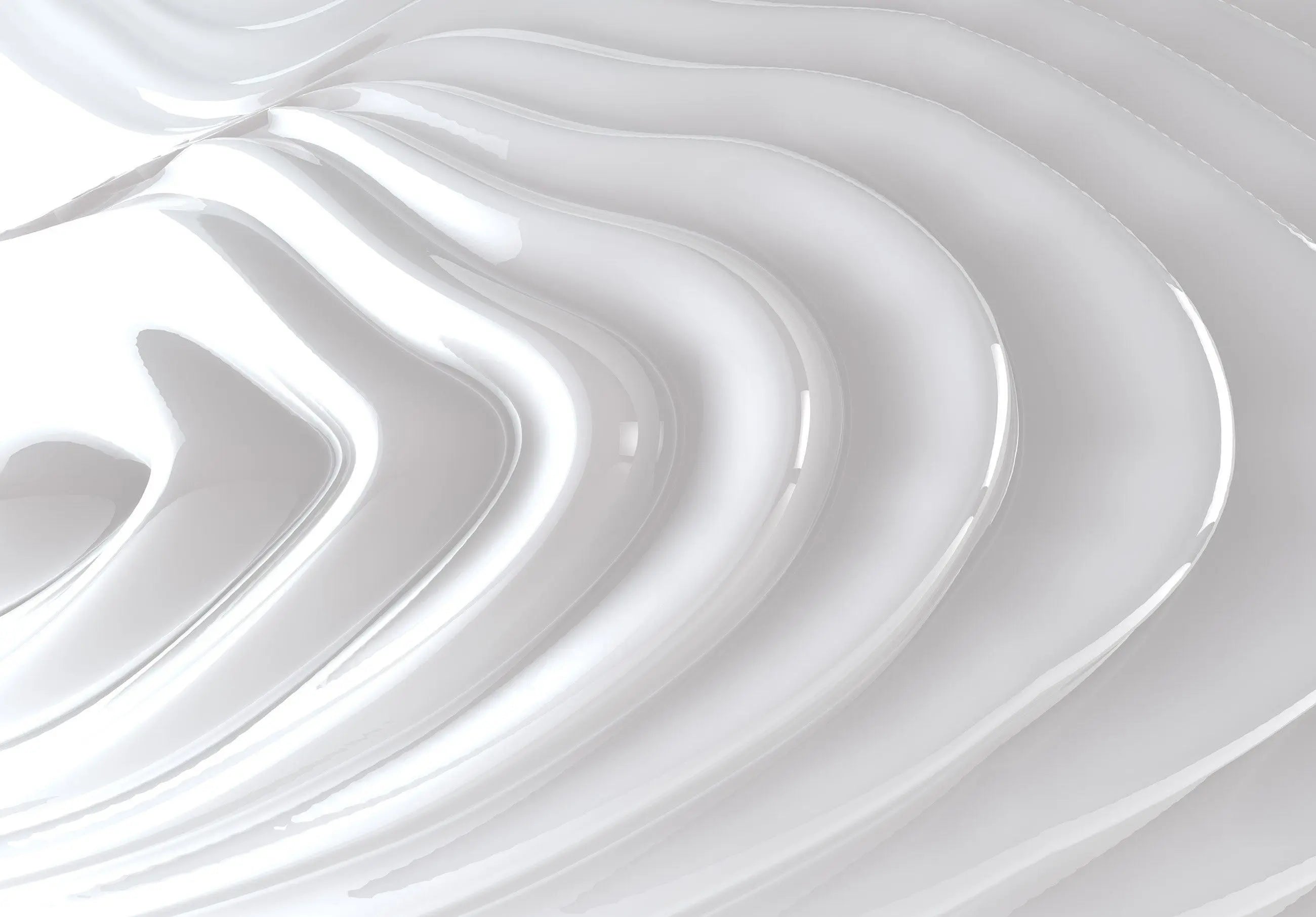 Billede 9 af Fototapet - Blanke hvide bølgende linjer på grå baggrund