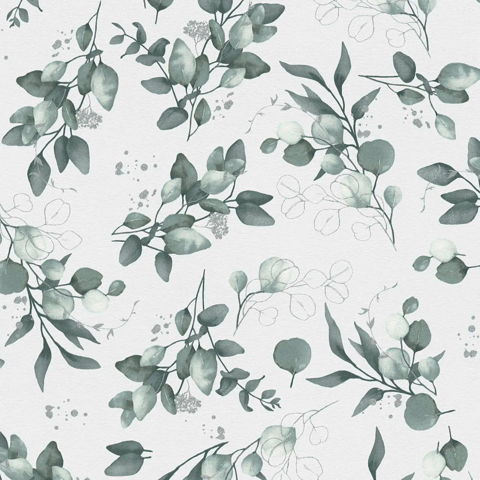 Tapetet Botanic Elegance - Fern med detaljerede grønne blade på en lys baggrund fra Nicetapet.dk.