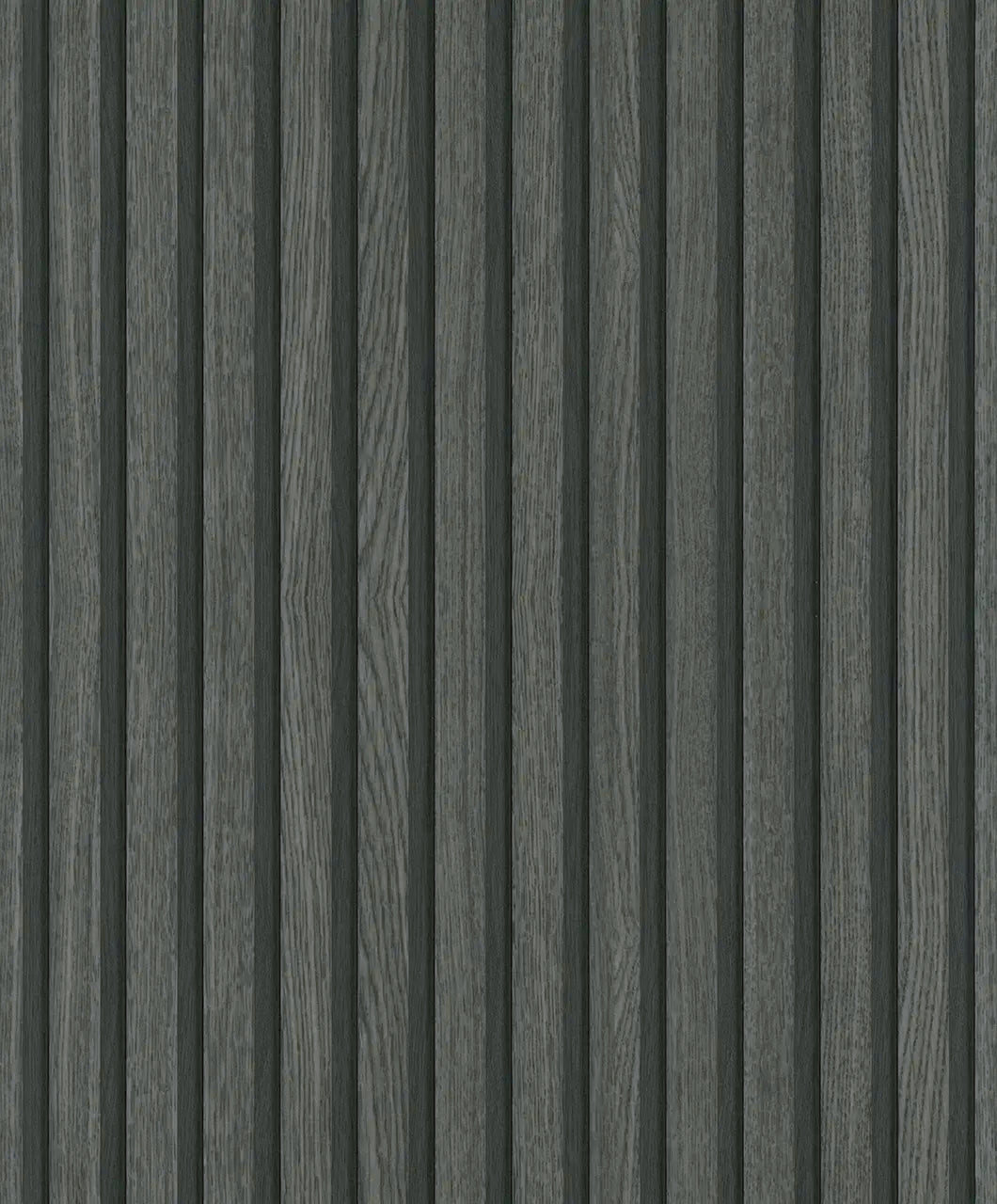 Nærbillede af Botanic Striation - Charcoal tapet med lodrette striber.