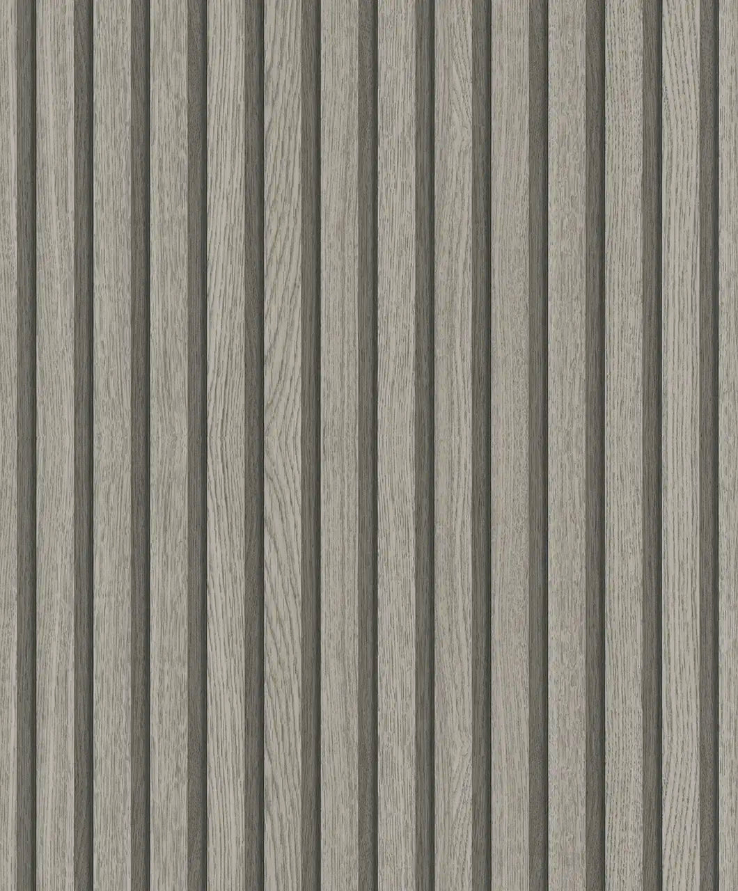 Billede af tapet med lodrette striber i grå og sort, viser den detaljerede tekstur af produktet Botanic Striation - Slate.