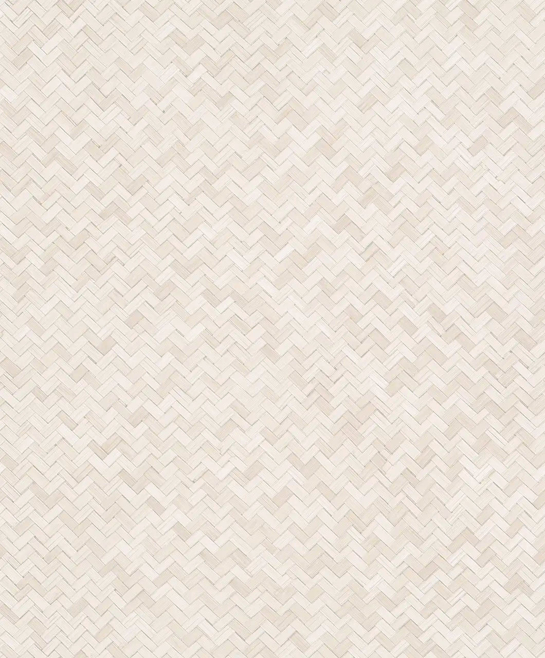 Nærbillede af tapetmønster i Botanic Weave - Linen med fletdesign i naturlige nuancer.