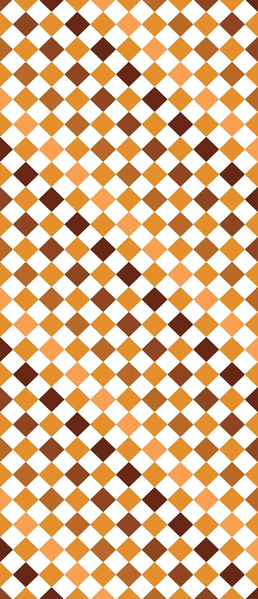 Billede 9 af Fototapet - Brunt og orange ternet mønster