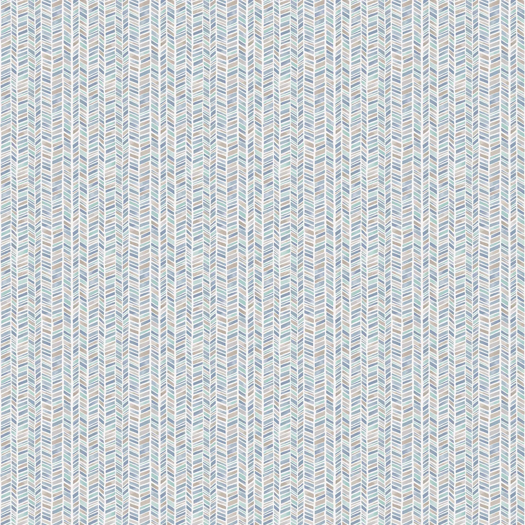 Tapetdesign Delicate Arrows - Mist med gentaget pil-mønster i blå og grå nuancer fra Nicetapet.dk.