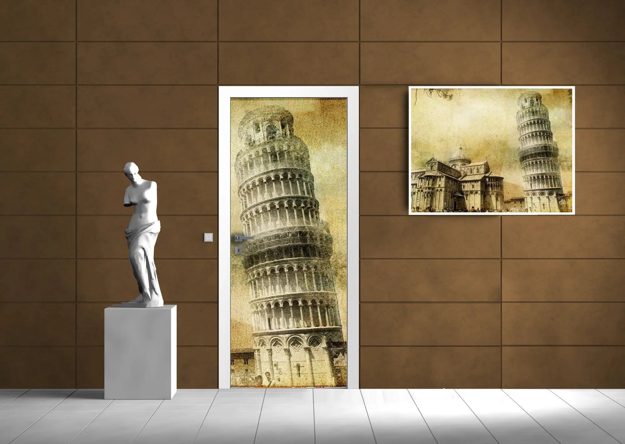 Billede 7 af Fototapet - Det skæve tårn i Pisa Italien med gammel tekstur