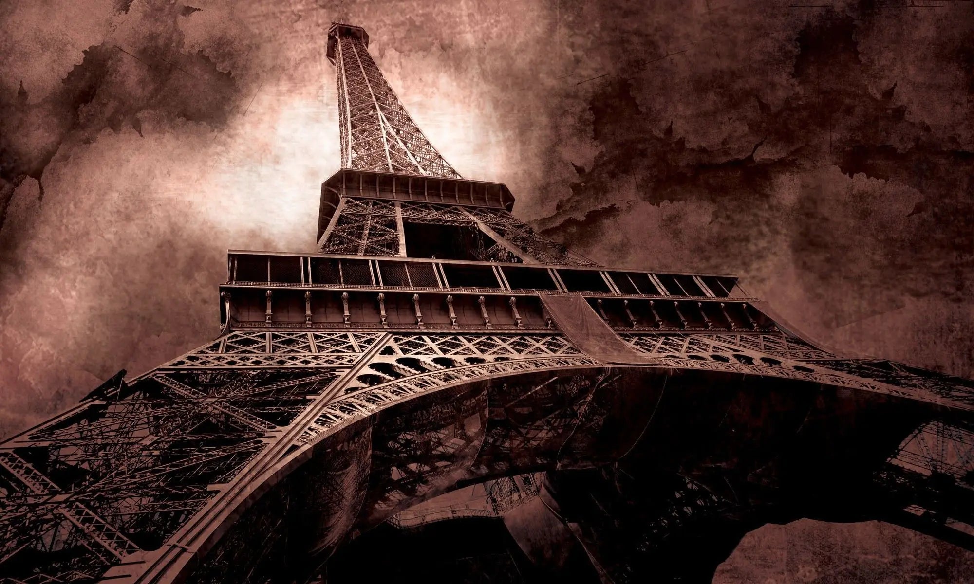 Billede 10 af Fototapet - Eiffeltårnet i Paris med dramatisk mørk himmel