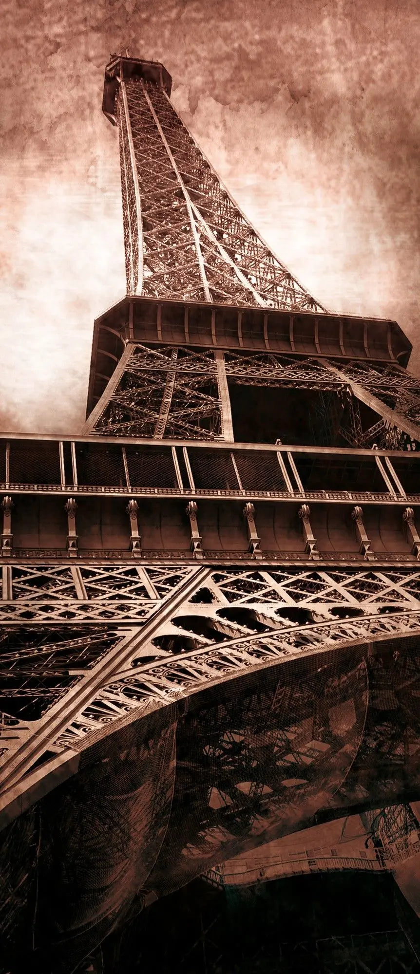 Billede 11 af Fototapet - Eiffeltårnet i Paris med dramatisk mørk himmel