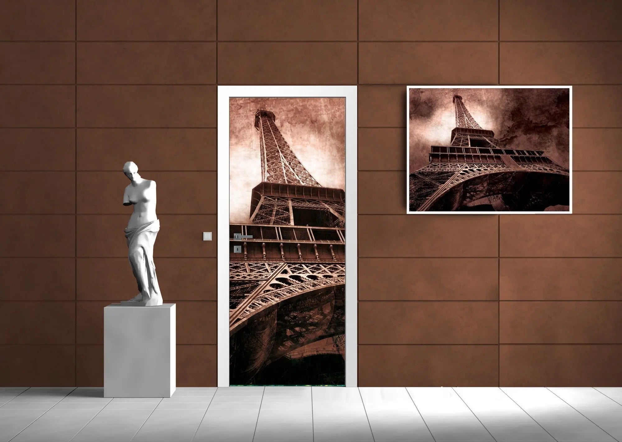 Billede 8 af Fototapet - Eiffeltårnet i Paris med dramatisk mørk himmel