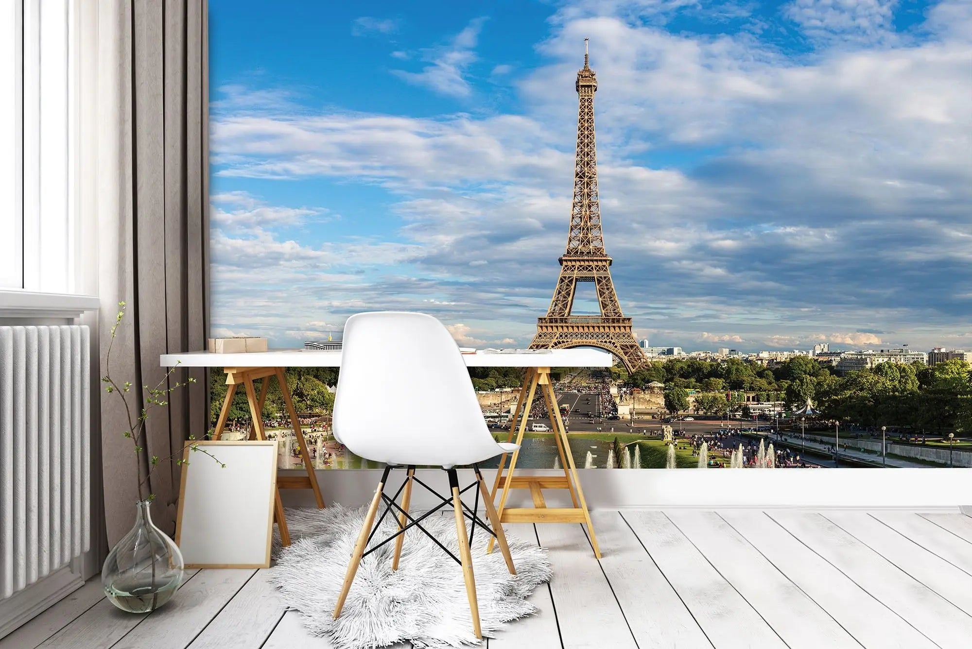 Billede 3 af Fototapet - Eiffeltårnet i Paris under blå himmel
