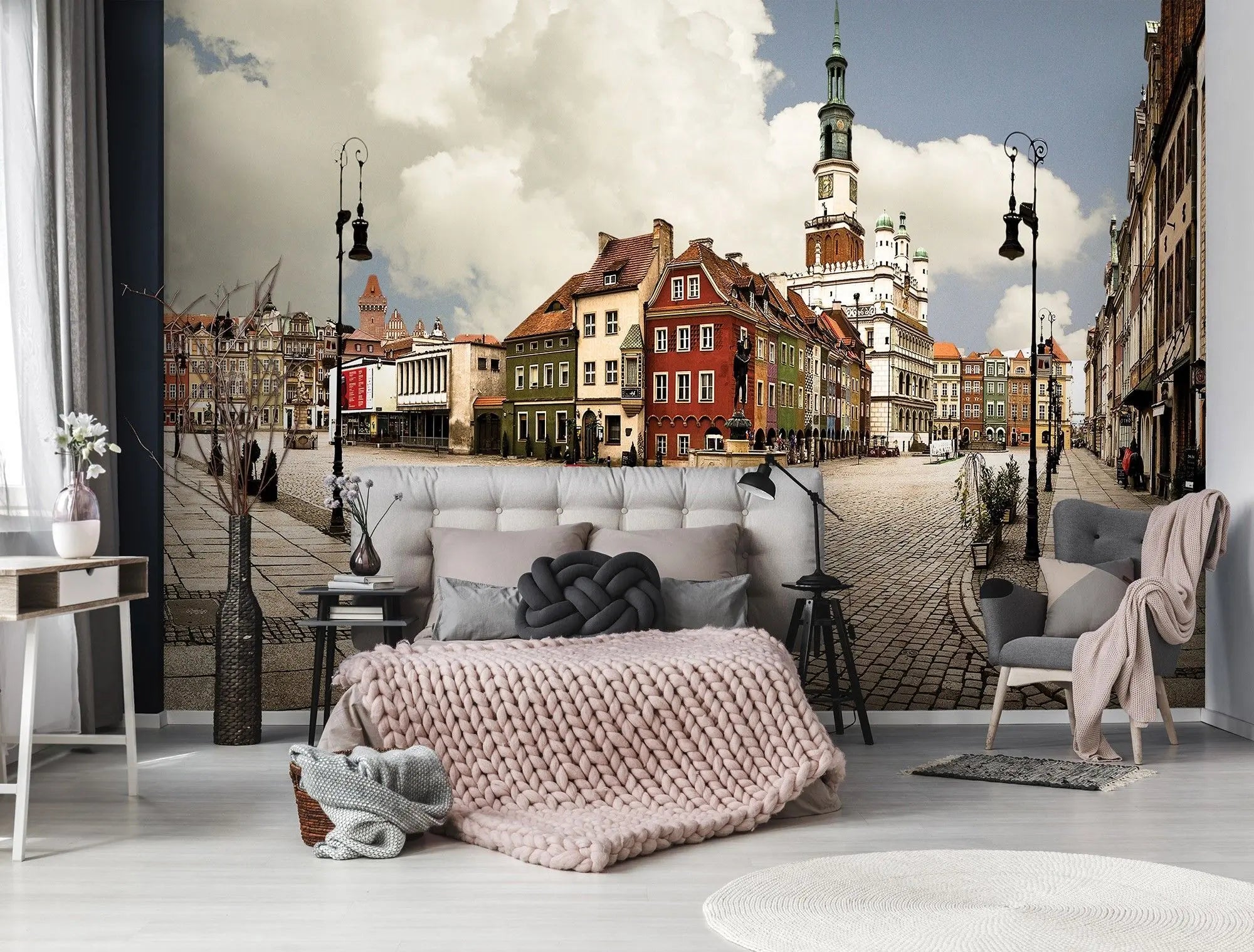 Billede 2 af Fototapet - Farverig torveplads med historiske bygninger i Poznań, Polen