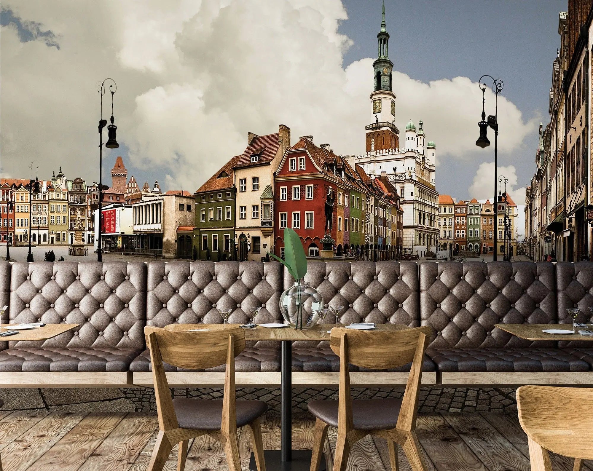 Billede 4 af Fototapet - Farverig torveplads med historiske bygninger i Poznań, Polen