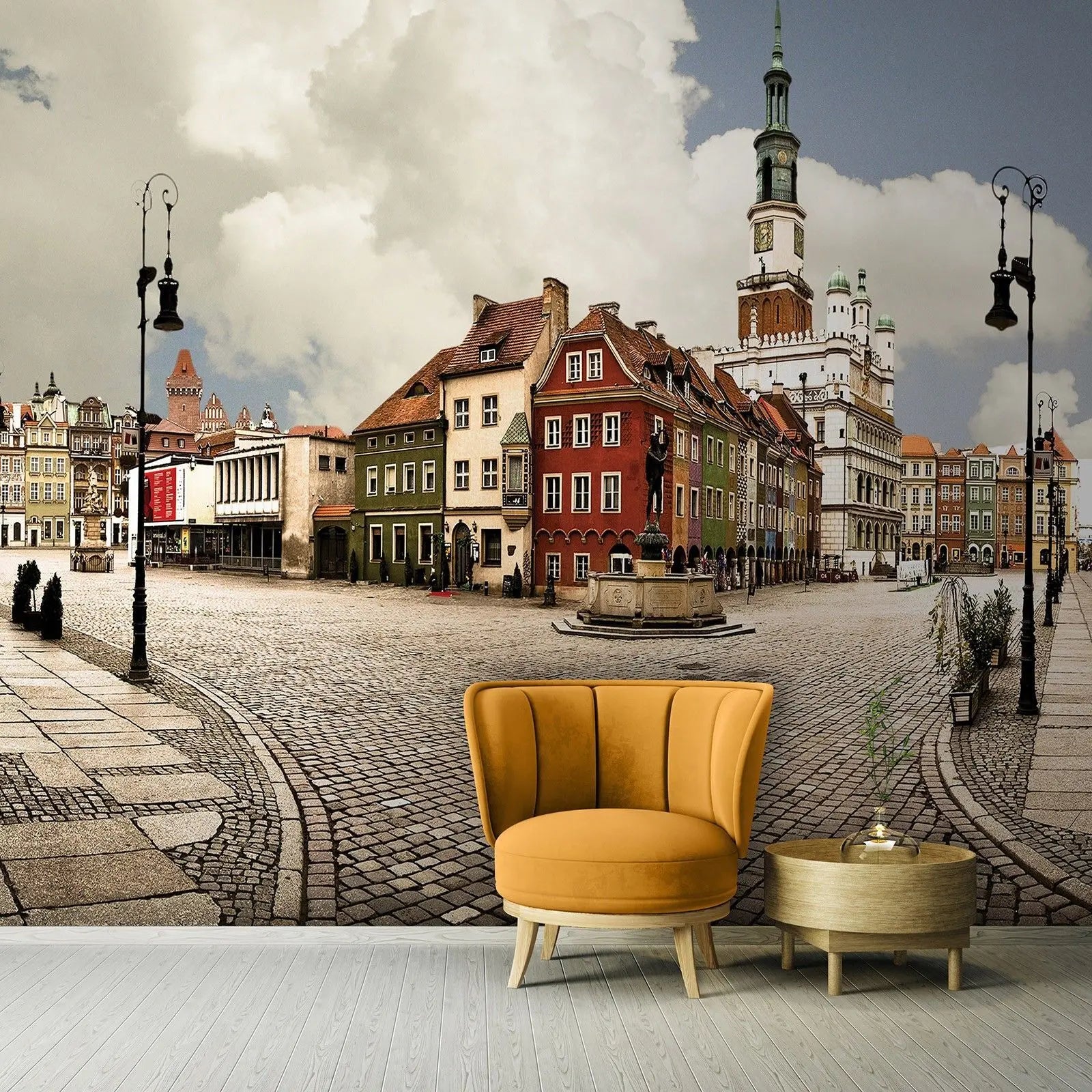 Billede 5 af Fototapet - Farverig torveplads med historiske bygninger i Poznań, Polen