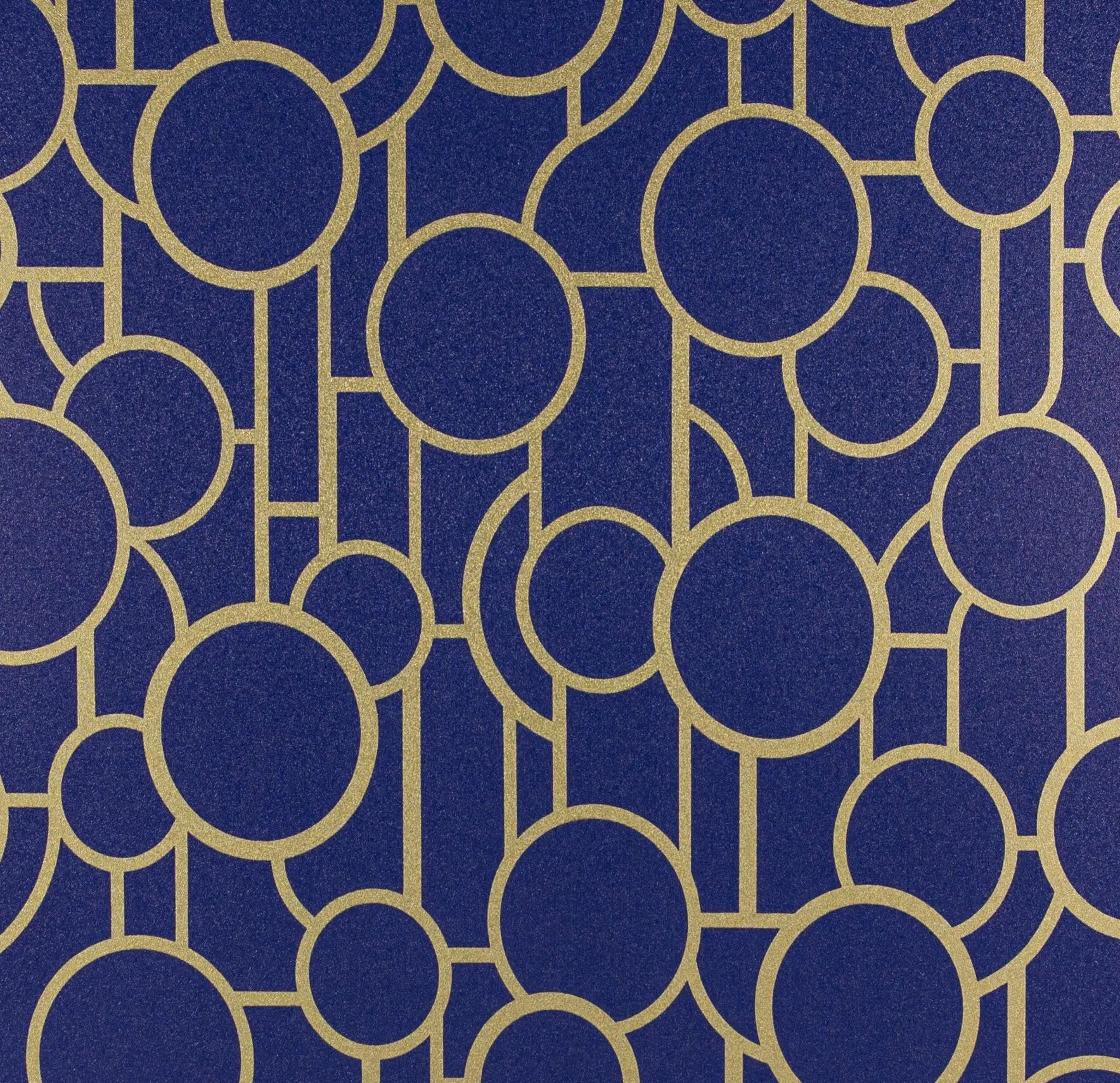 Billede af Folio Pro - Azure Allure selvklæbende dekorationsfolie med geometrisk mønster i blå og guld, størrelse 45x200cm.