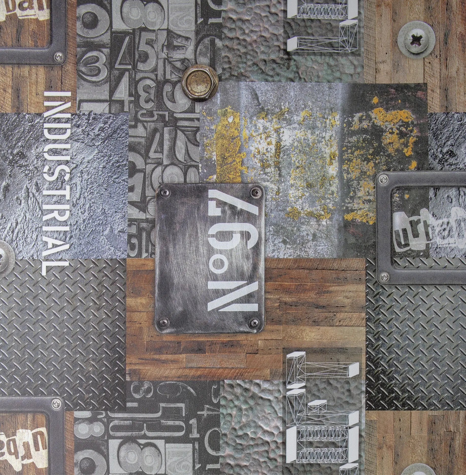 Folio Pro - Industrial Vintage 45x200cm selvklæbende dekorationsfolie med industrielt design