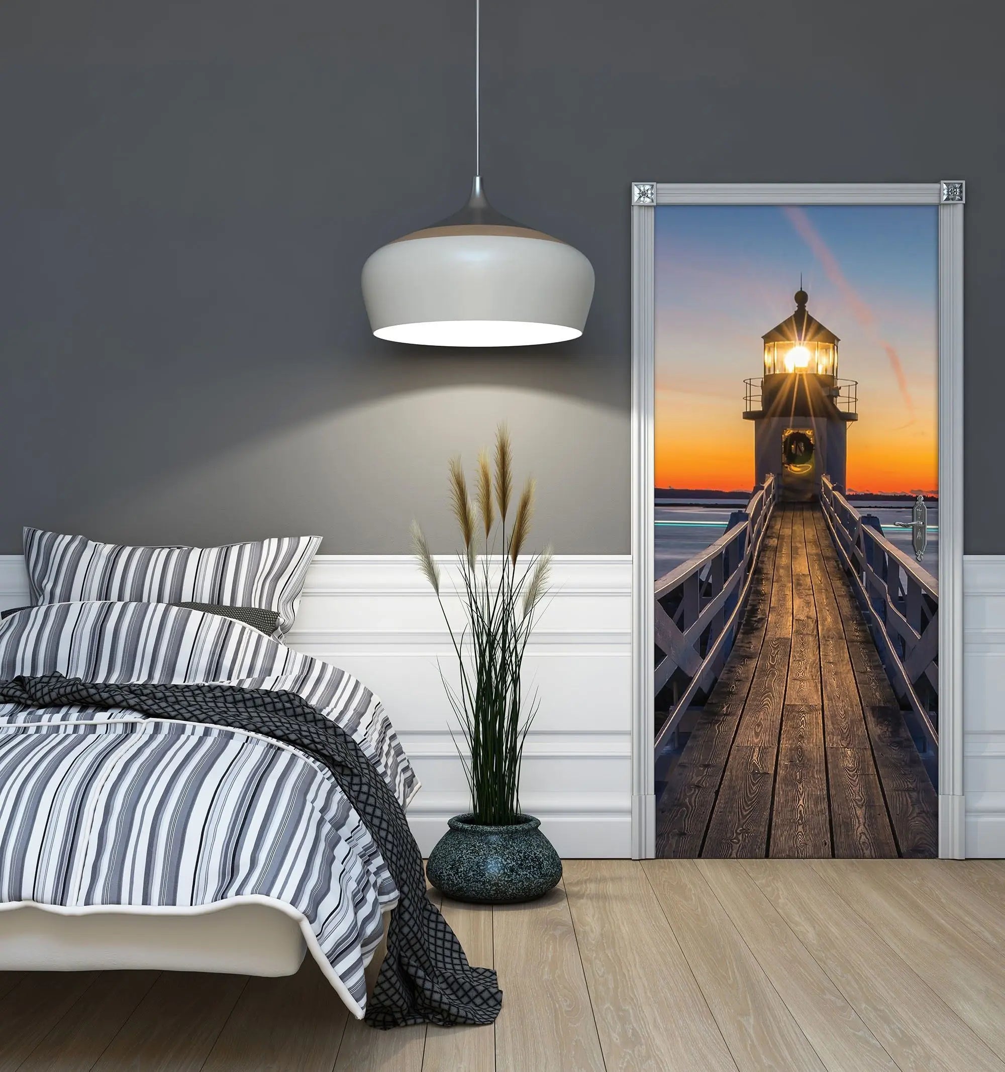 Billede 19 af Fototapet - Fyret Marshall Point ved solnedgang