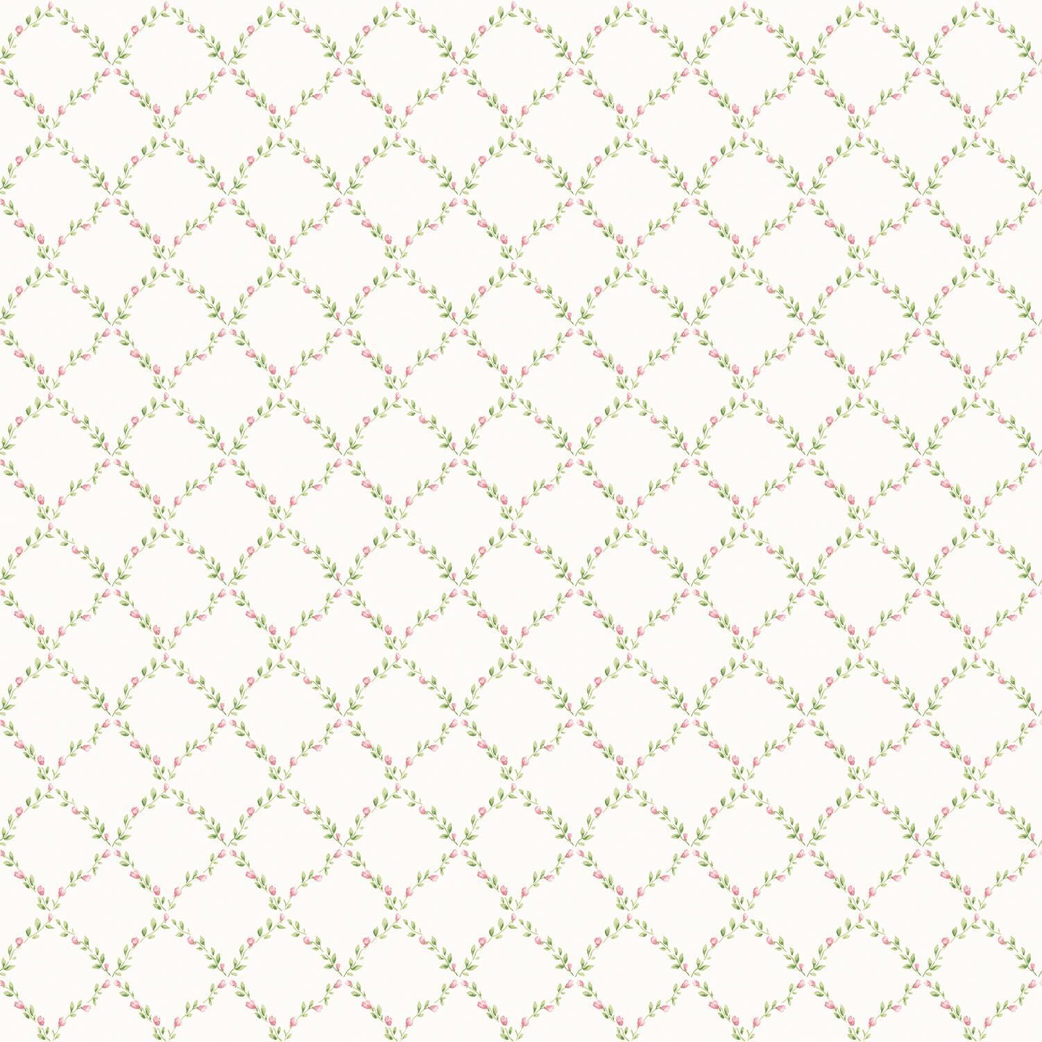 G67905-Harlekin tern af lyserøde blomster - Køb billig tapet her