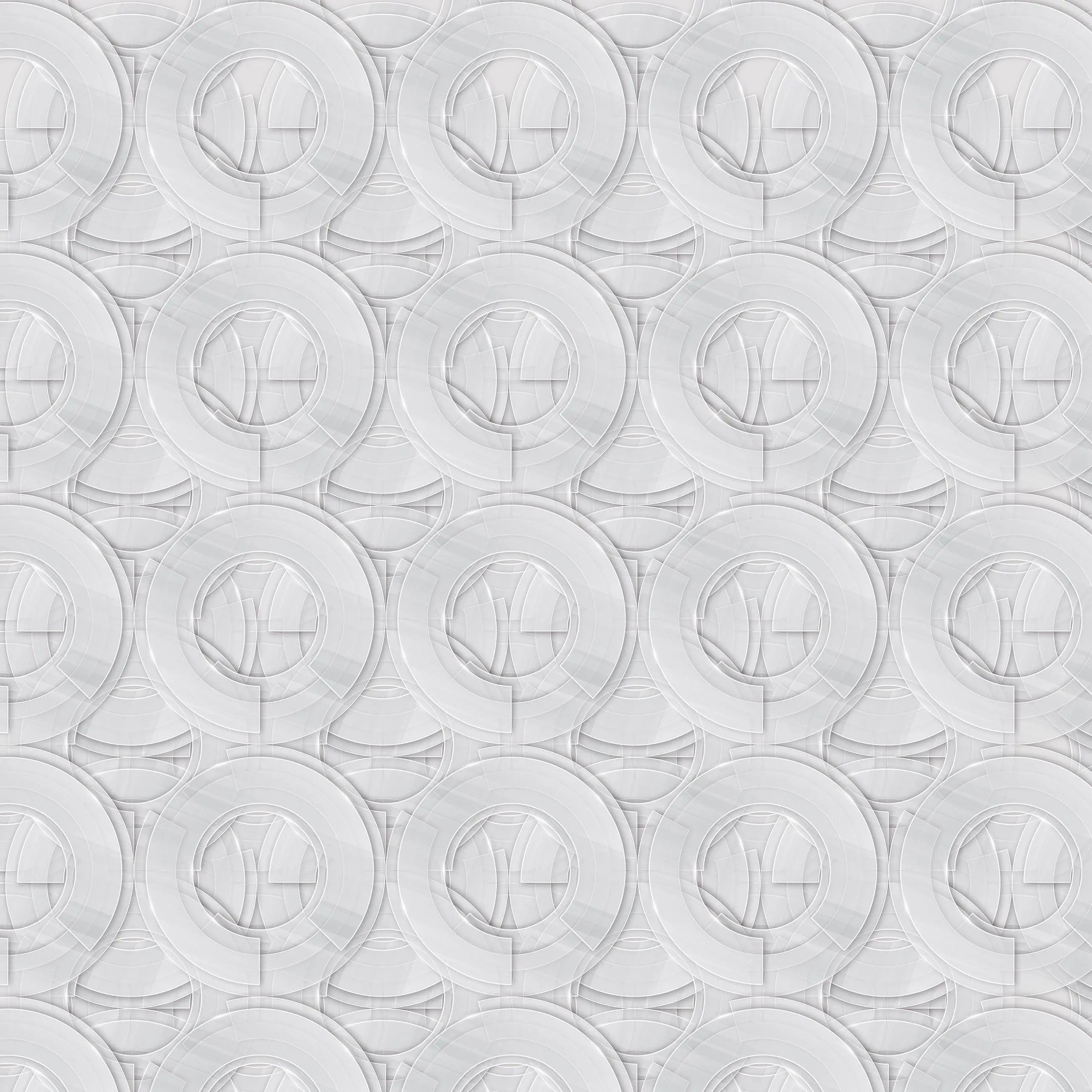 Billede 18 af Fototapet - Gentaget mønster af overlappende cirkler med gennemsigtighed