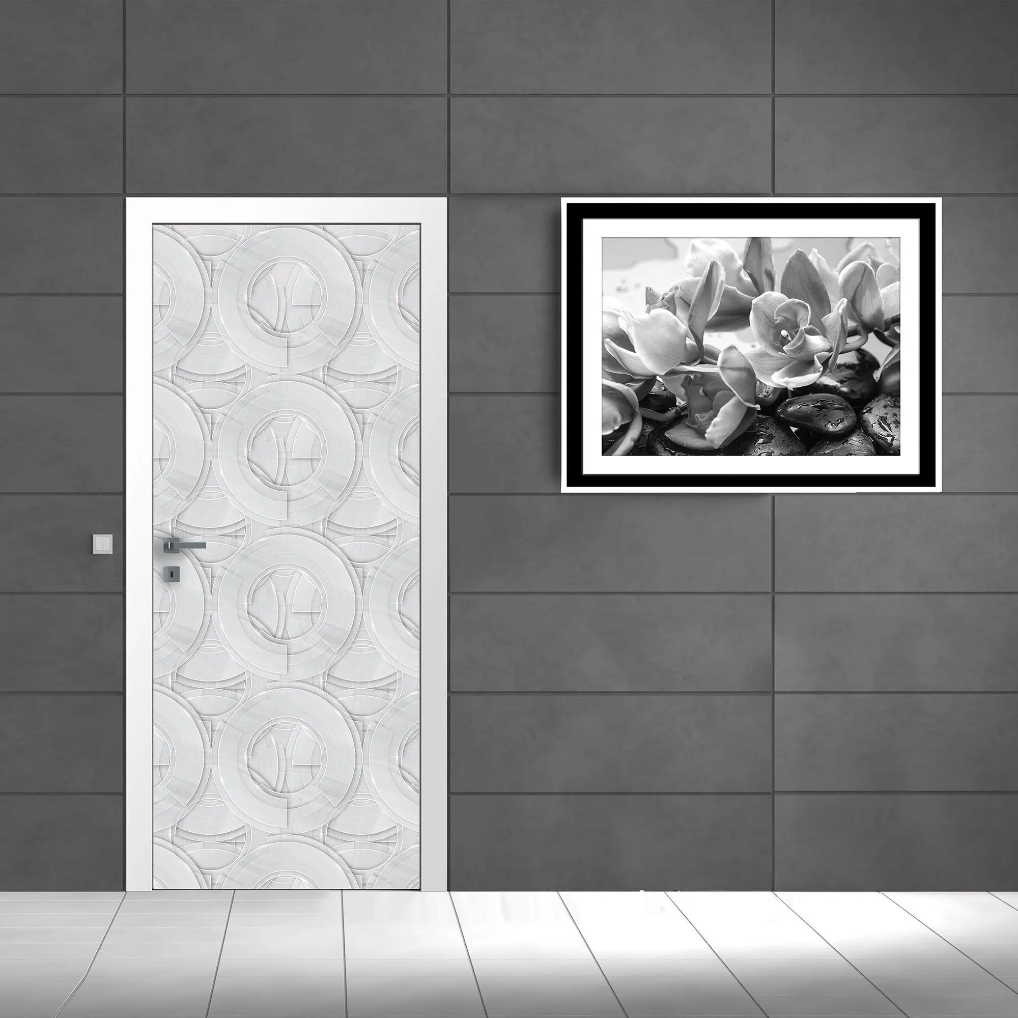 Billede 5 af Fototapet - Gentaget mønster af overlappende cirkler med gennemsigtighed