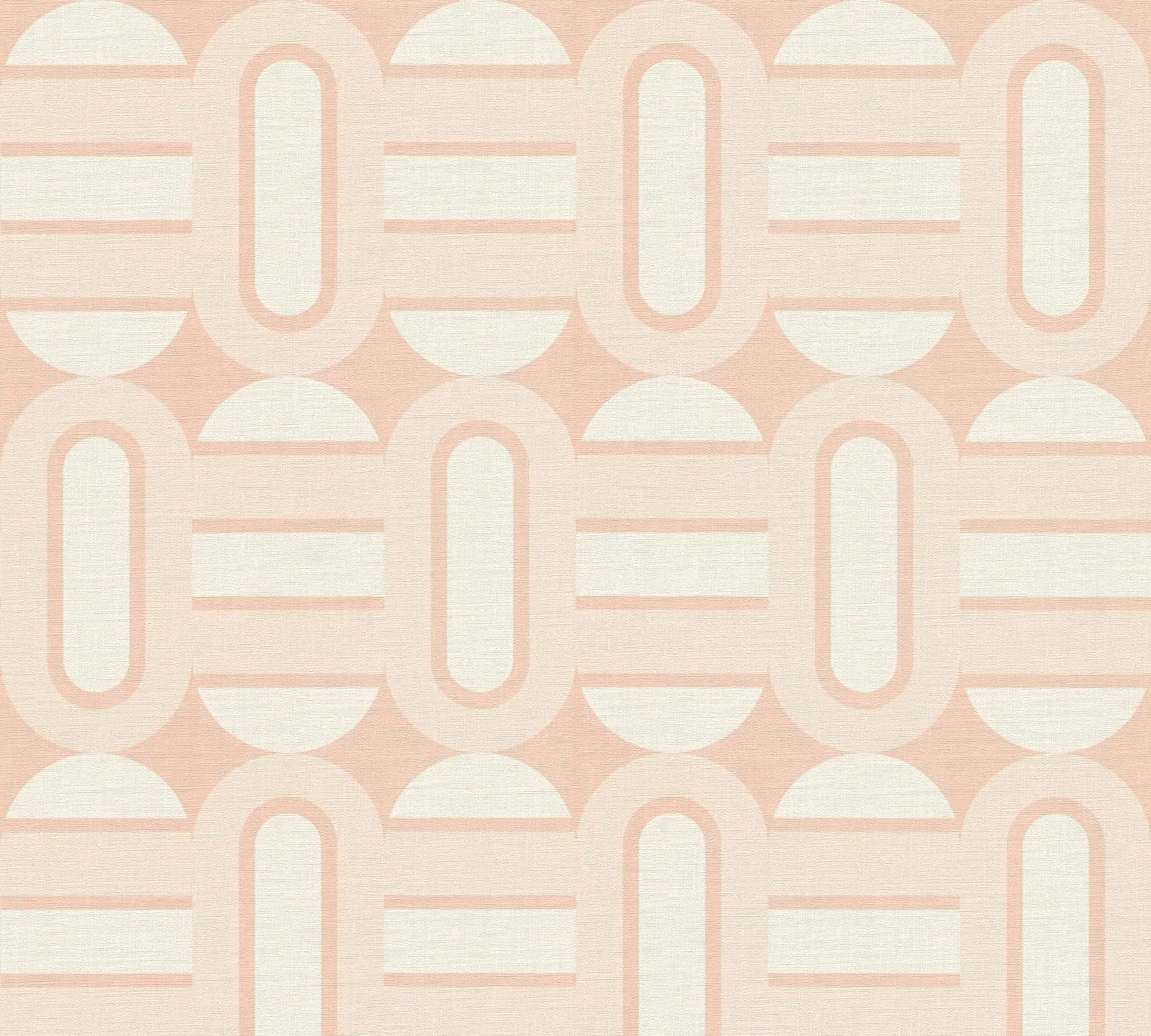 Detaljeret mønster af Gloria - Blush Whisper tapet med geometriske former i lyserøde og beige nuancer.