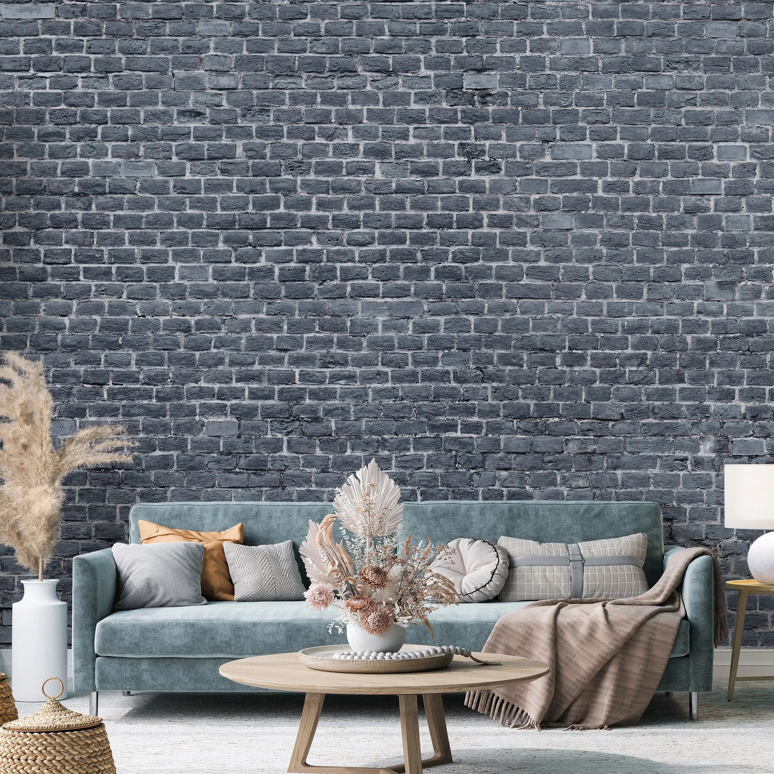 Billede 7 af Fototapet - Grå murstensvæg