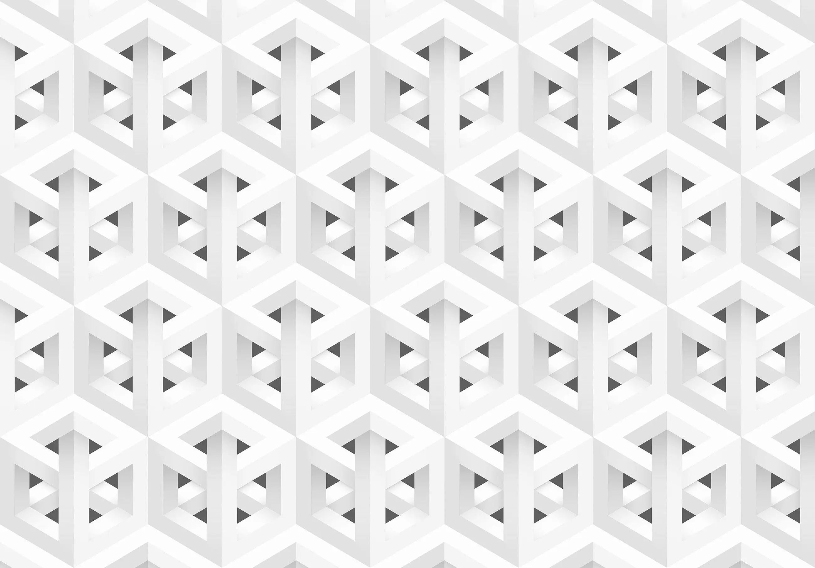 Billede 12 af Fototapet - Grå og hvid geometrisk optisk illusionsmønster