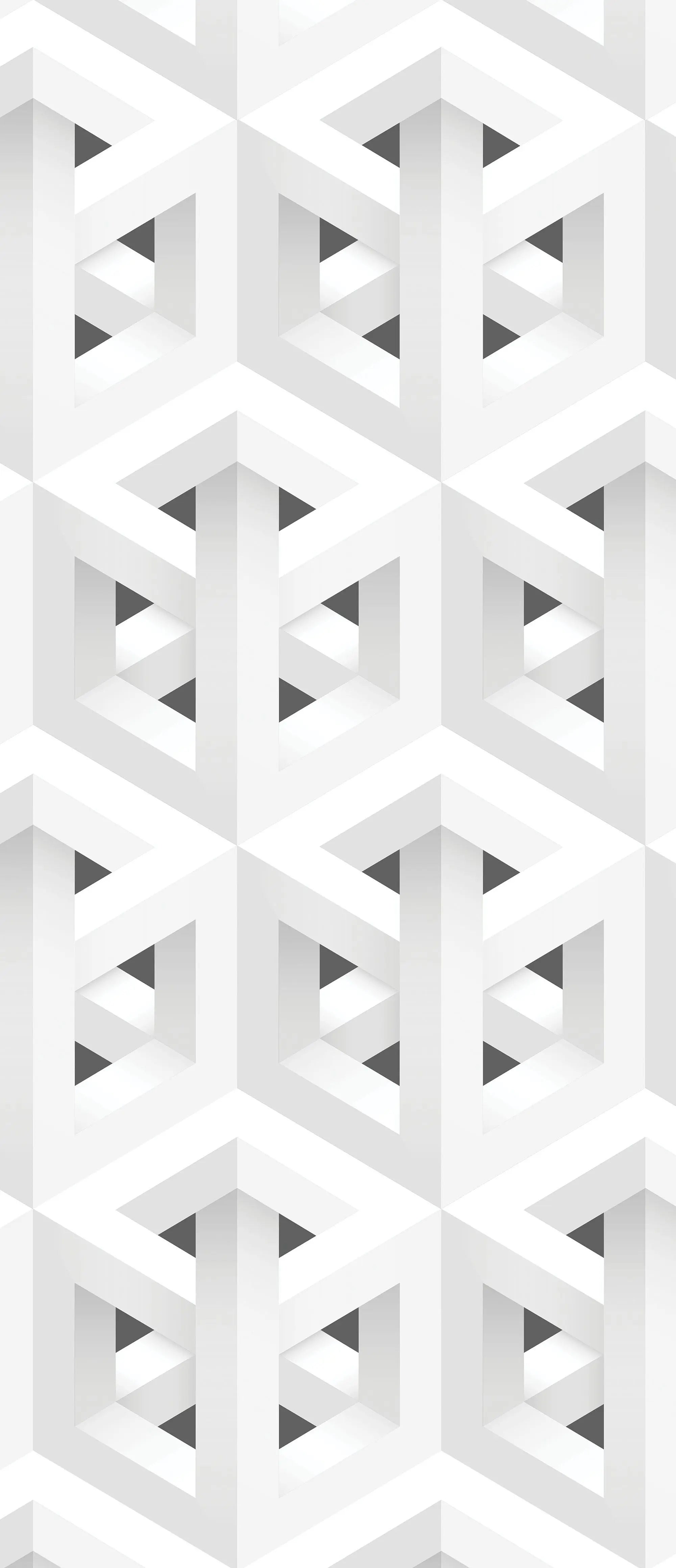 Billede 19 af Fototapet - Grå og hvid geometrisk optisk illusionsmønster