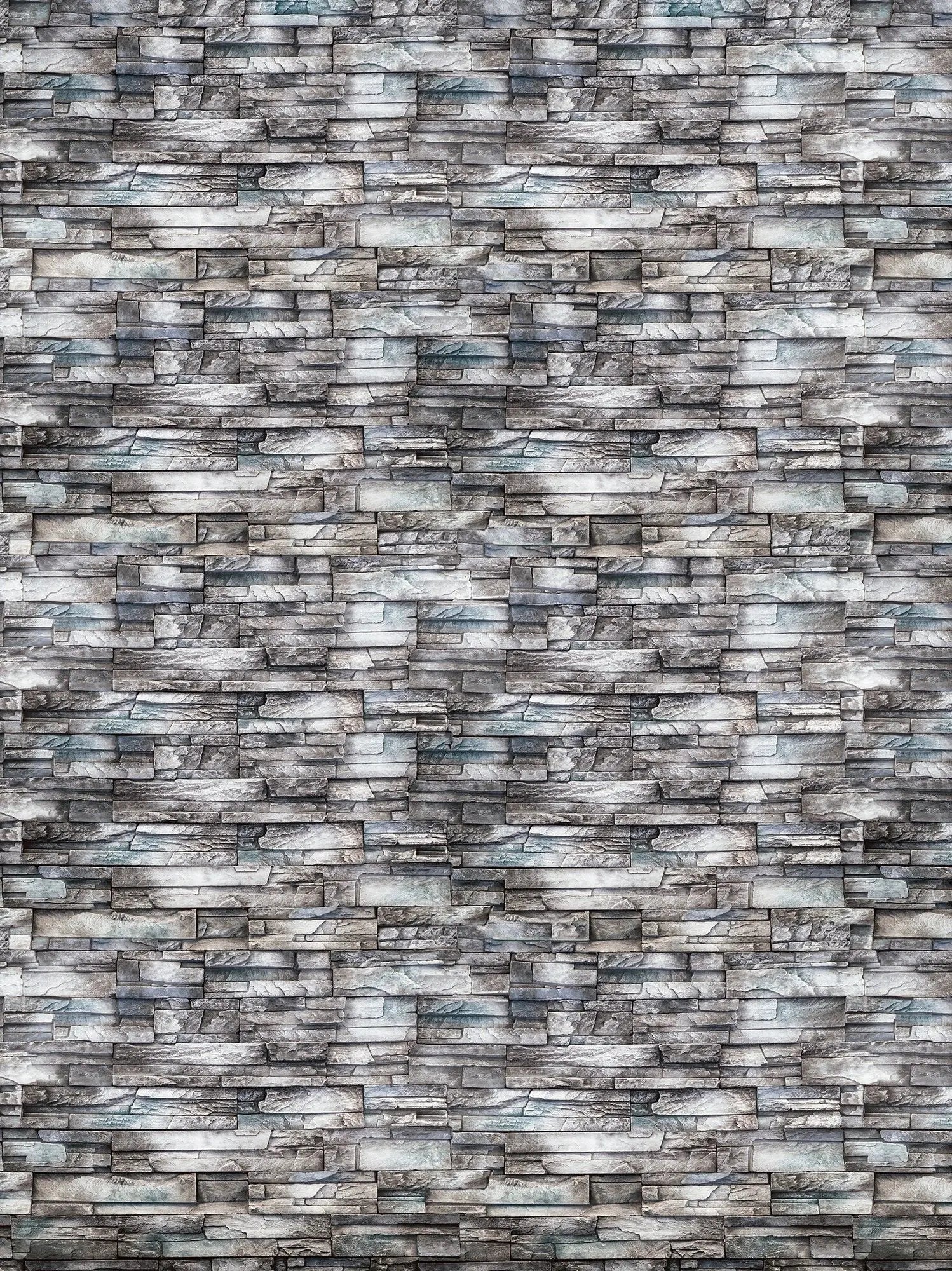 Billede 17 af Fototapet - Grå stenvæg med mønstret struktur