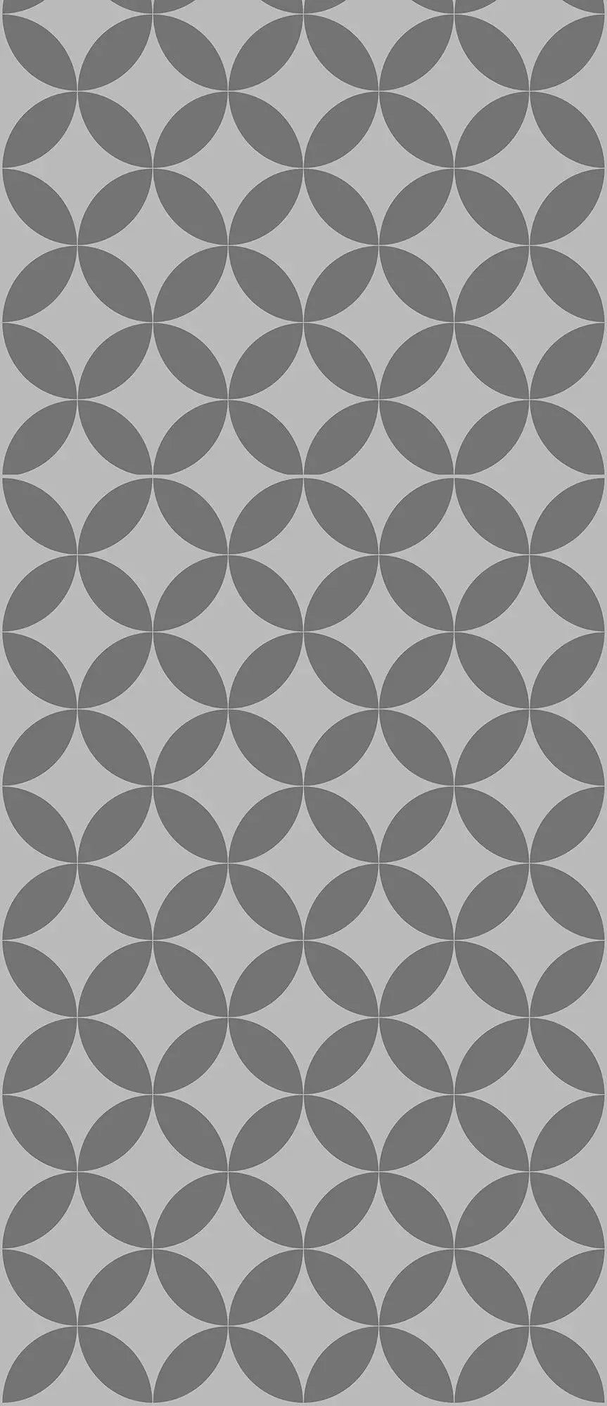 Billede 10 af Fototapet - Gråt geometrisk mønster med cirkler og mandelformer