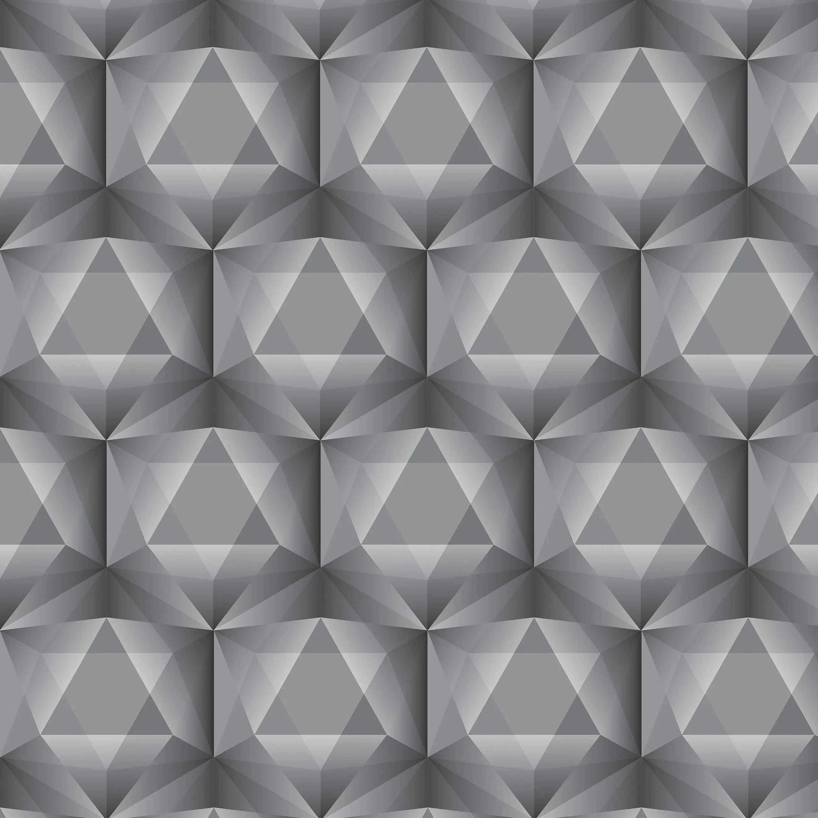 Billede 19 af Fototapet - Gråt geometrisk mønster med tredimensionelle firkanter