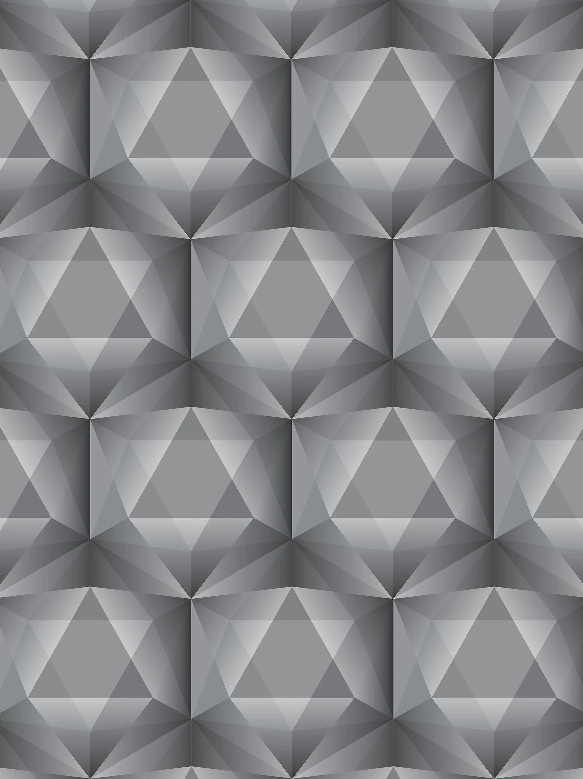 Billede 21 af Fototapet - Gråt geometrisk mønster med tredimensionelle firkanter
