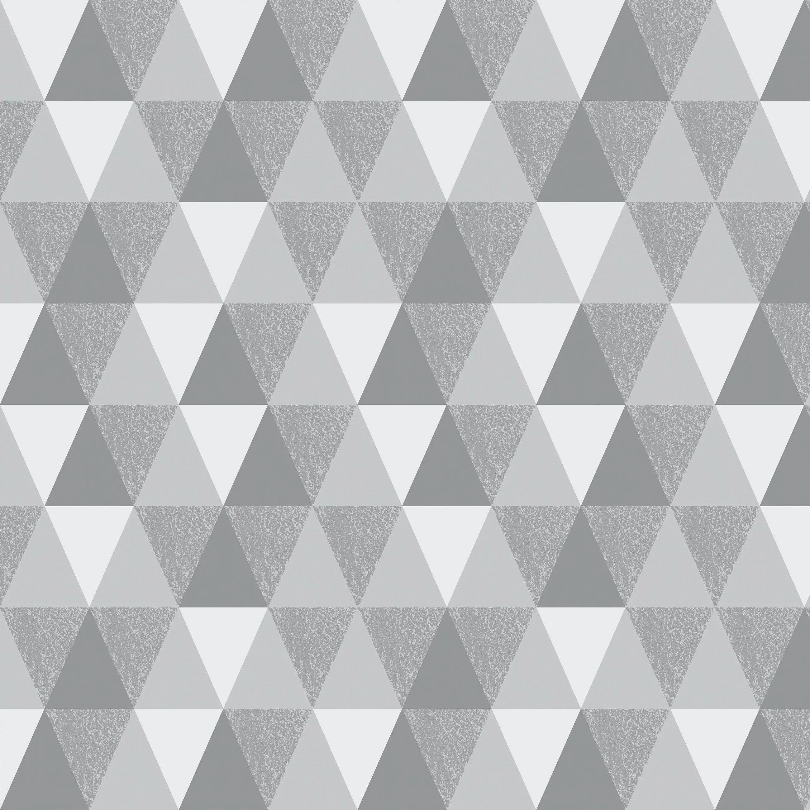 Billede 17 af Fototapet - Gråt geometrisk mønster med trekanter