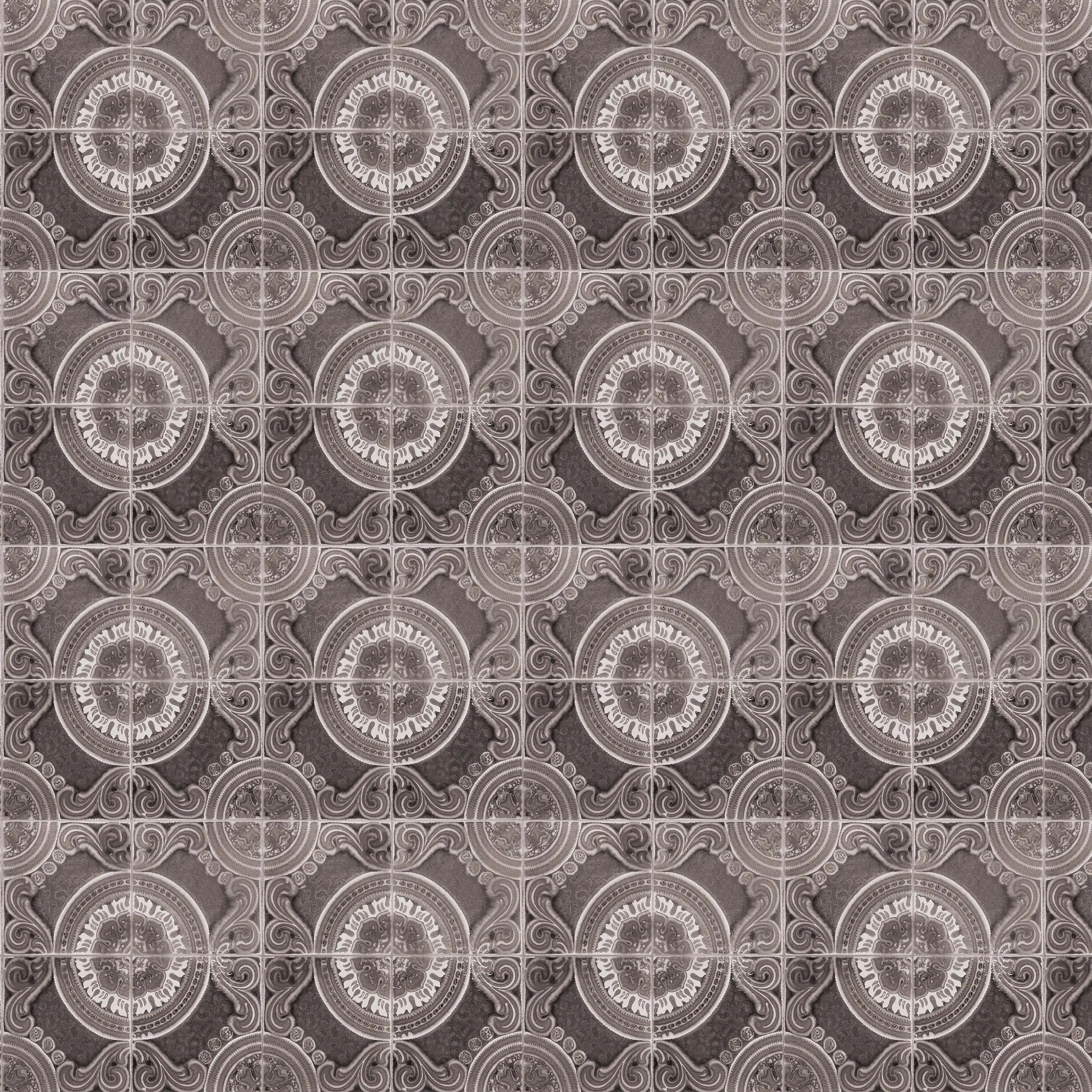 Billede 13 af Fototapet - Gråt kompasmønster med gentagende design