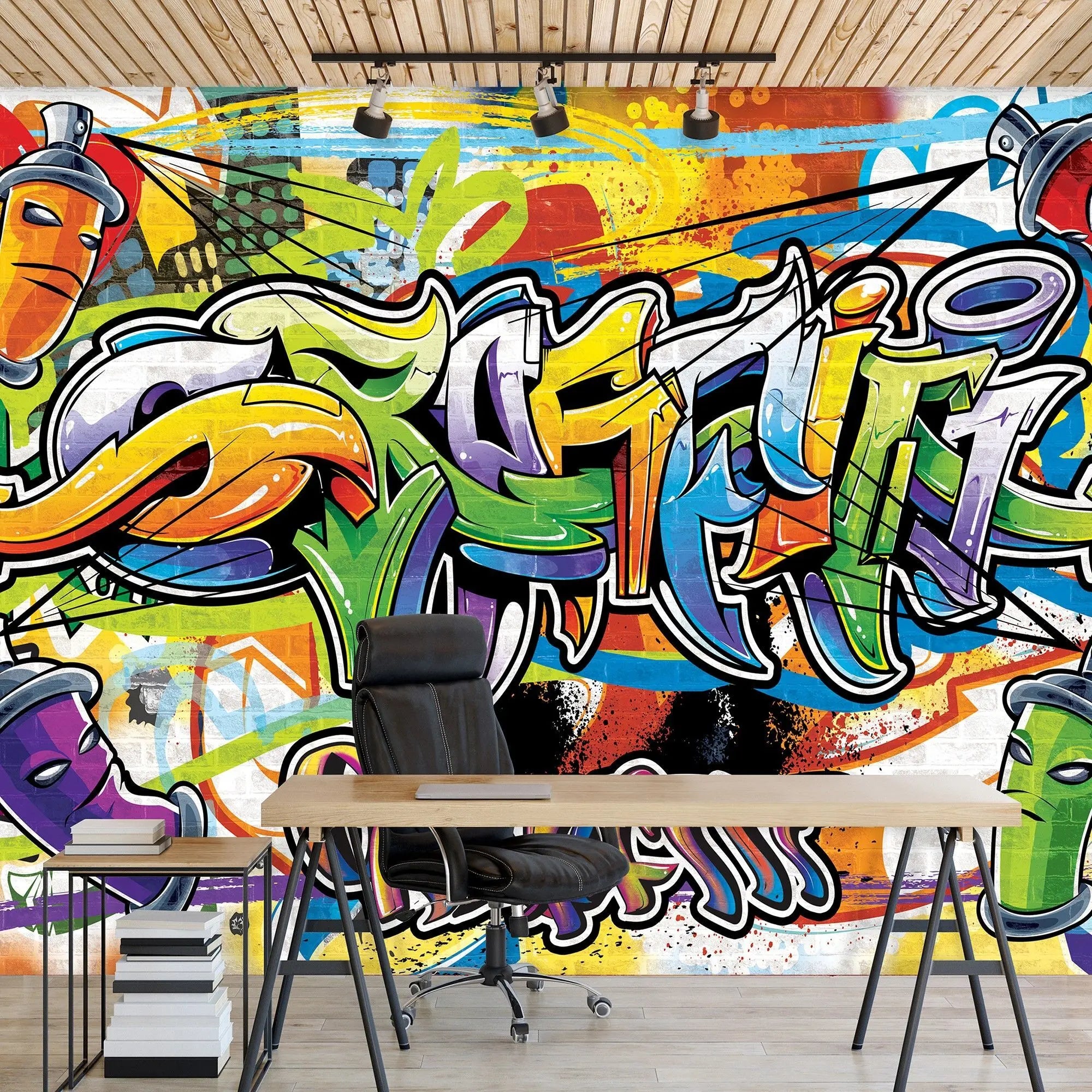 Billede 3 af Fototapet - Graffiti tags med flotte farver