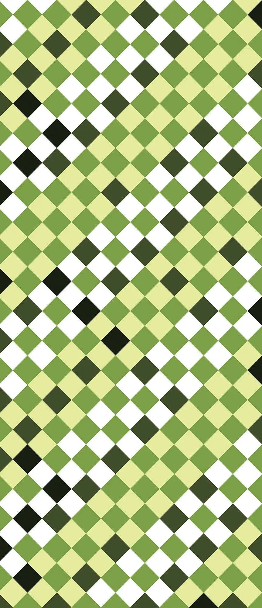 Billede 10 af Fototapet - Grønt ternet mønster med forskellige nuancer