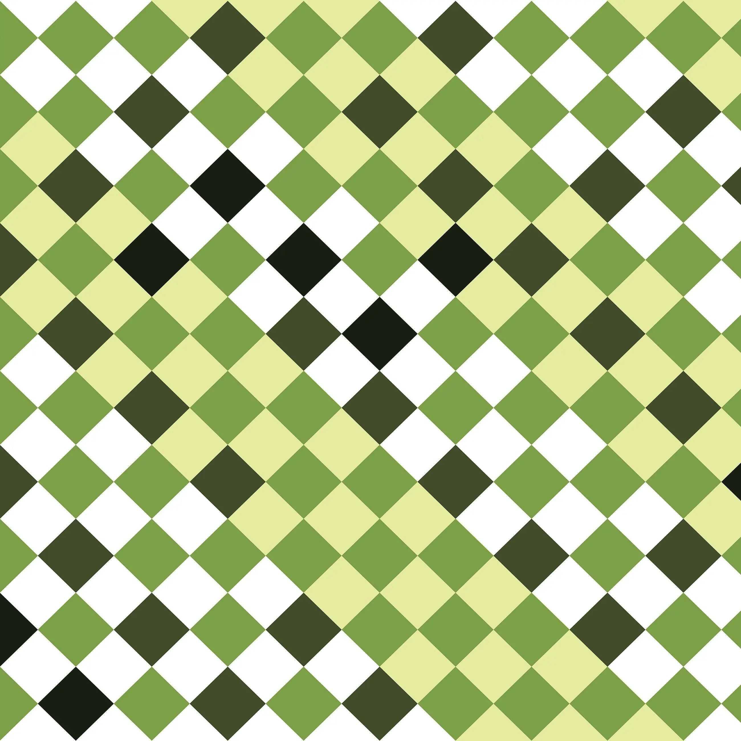 Billede 16 af Fototapet - Grønt ternet mønster med forskellige nuancer