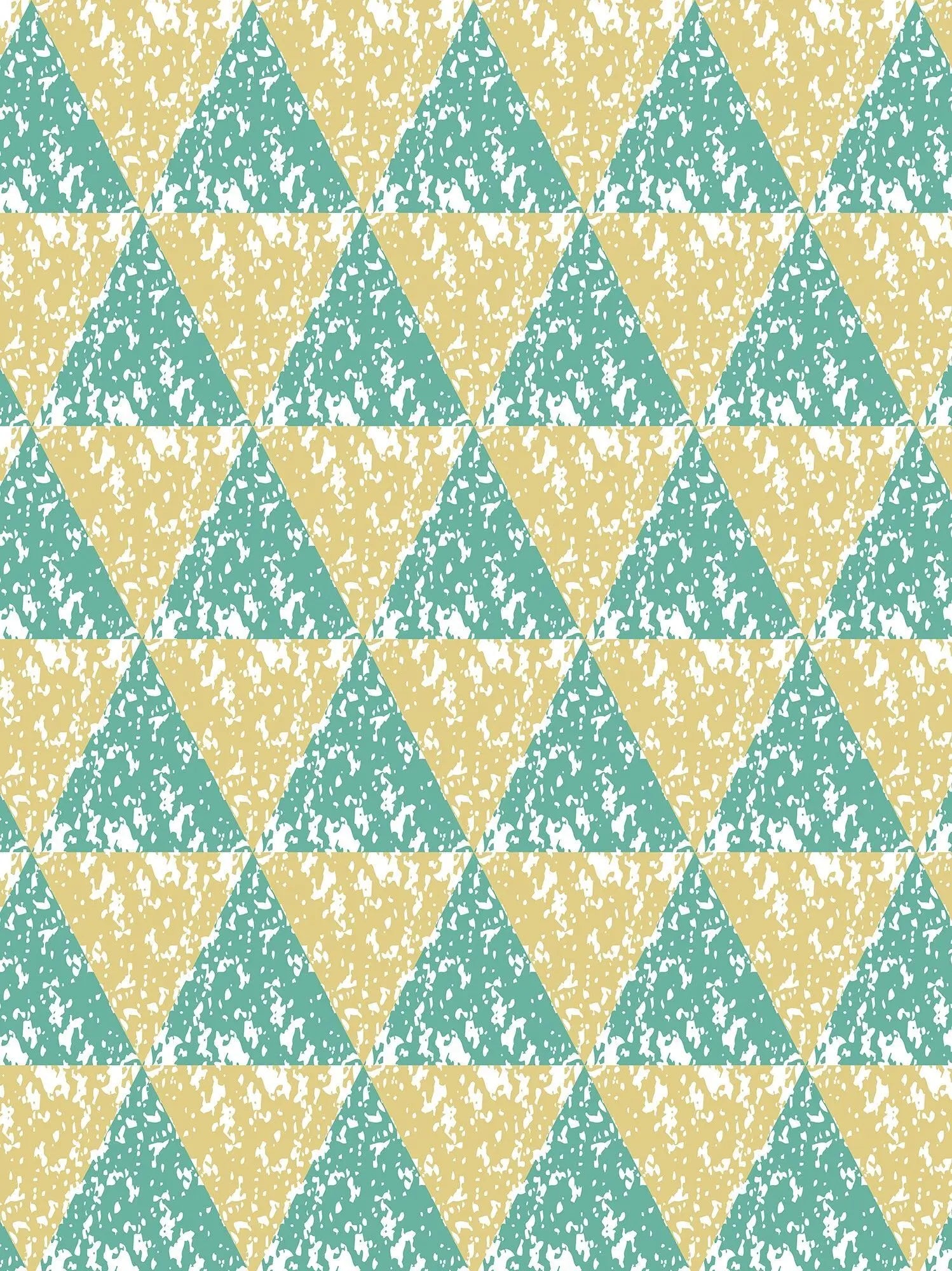 Billede 16 af Fototapet - Gul og grøn trekantet mønster med grunge tekstur