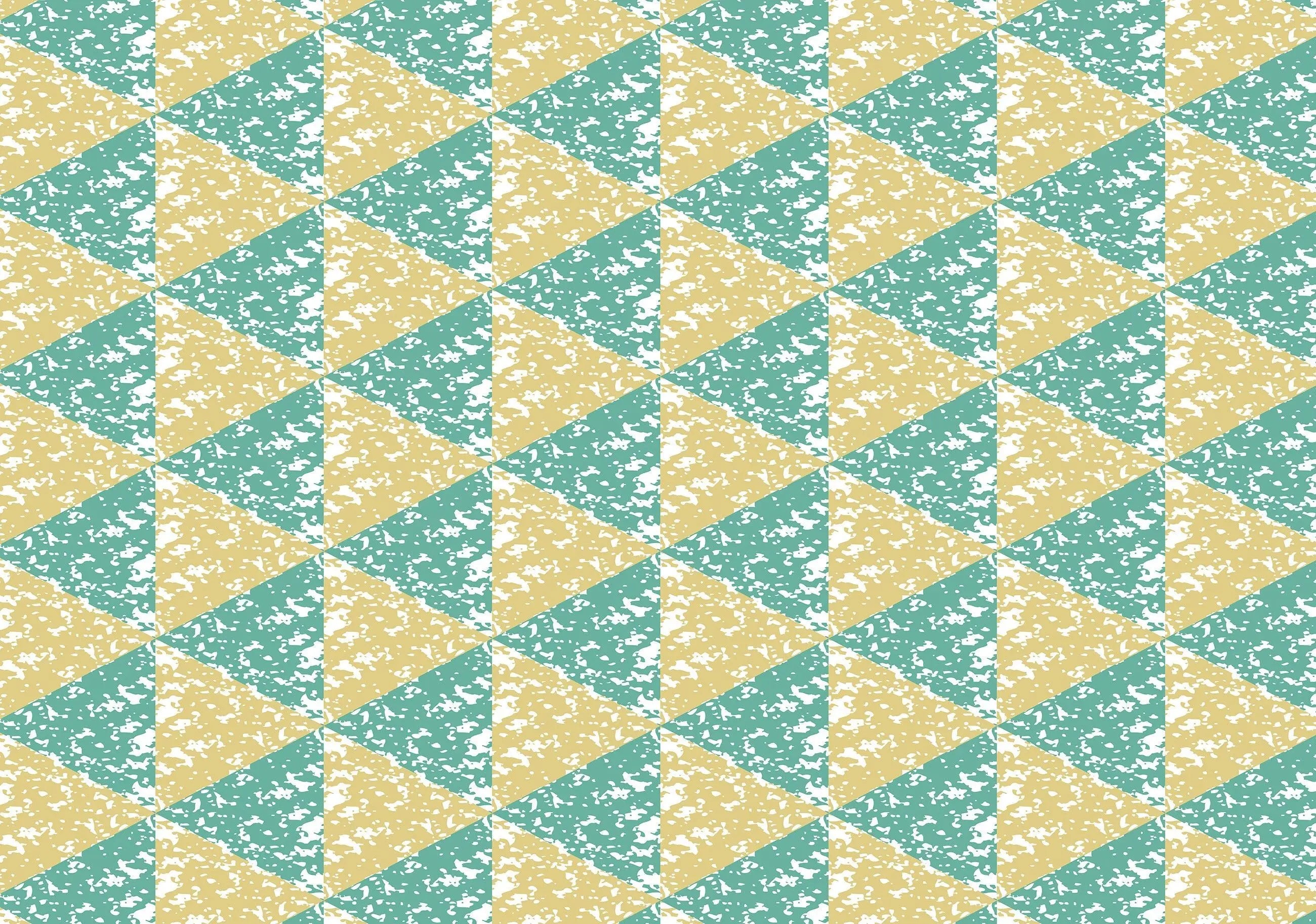 Billede 9 af Fototapet - Gul og grøn trekantet mønster med grunge tekstur