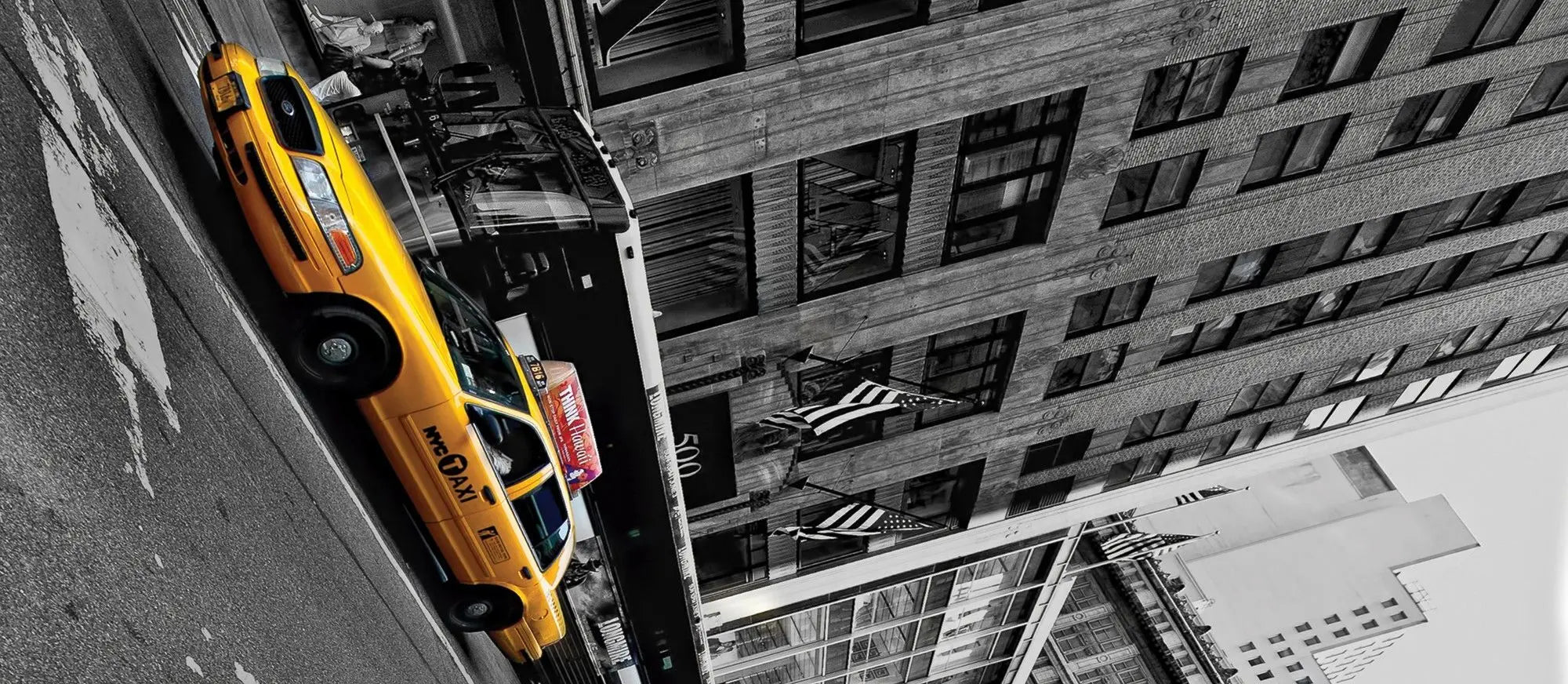 Billede 9 af Fototapet - Gule taxier på gaden i New York