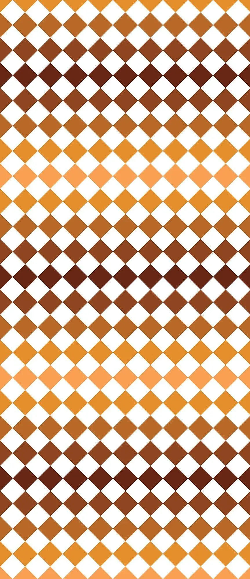 Billede 9 af Fototapet - Gulvflisemønster med brune og orange romber