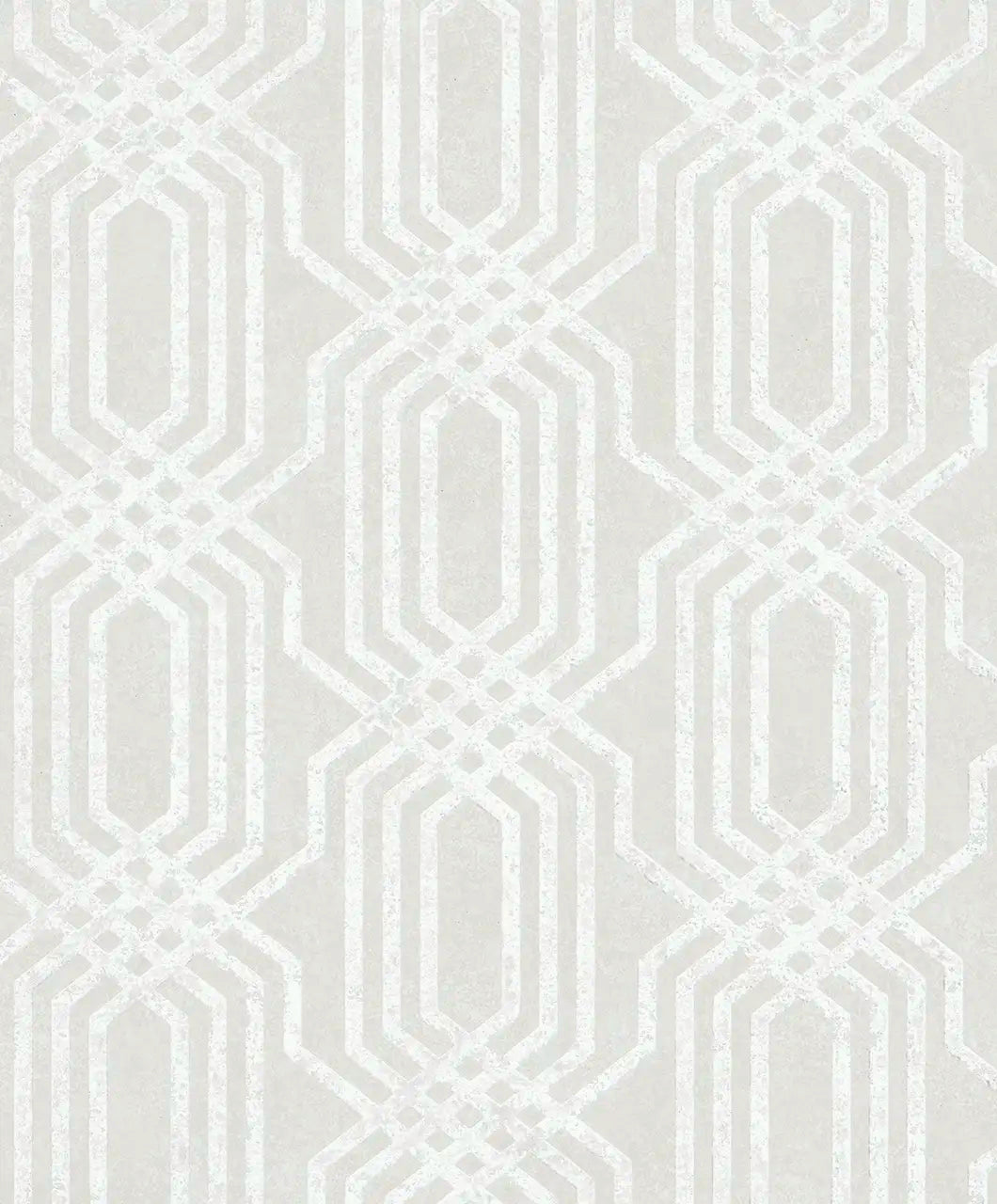 Detaljeret billede af tapetet Habitat Echo - Drift med et geometrisk mønster i grå og hvide nuancer.