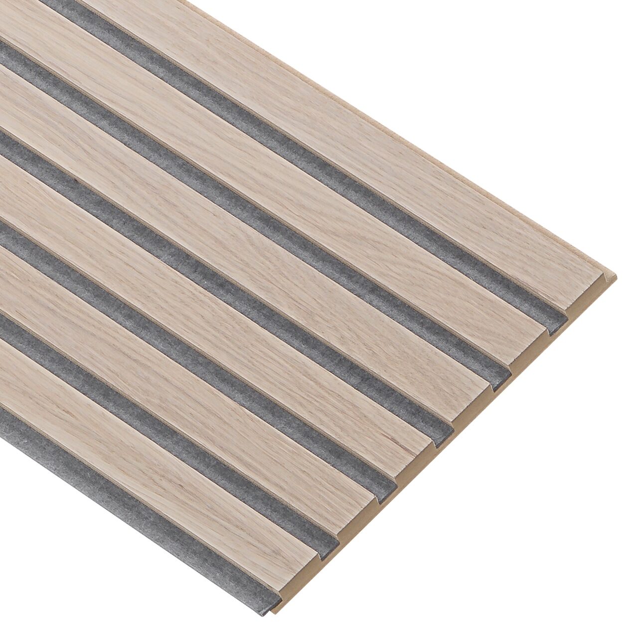 Hvid olie m. grå filt Basic Eg Akustikpanel 240cm. - Akustik panel i eg fra I-WOOD